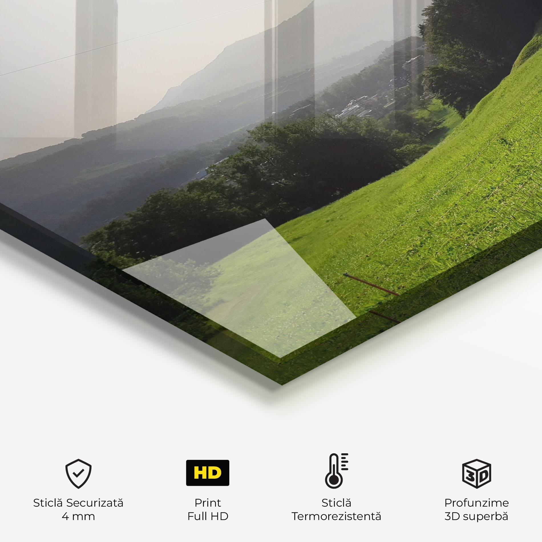 Panou Sticla Bucatarie Foggy Rural Road mockup 2