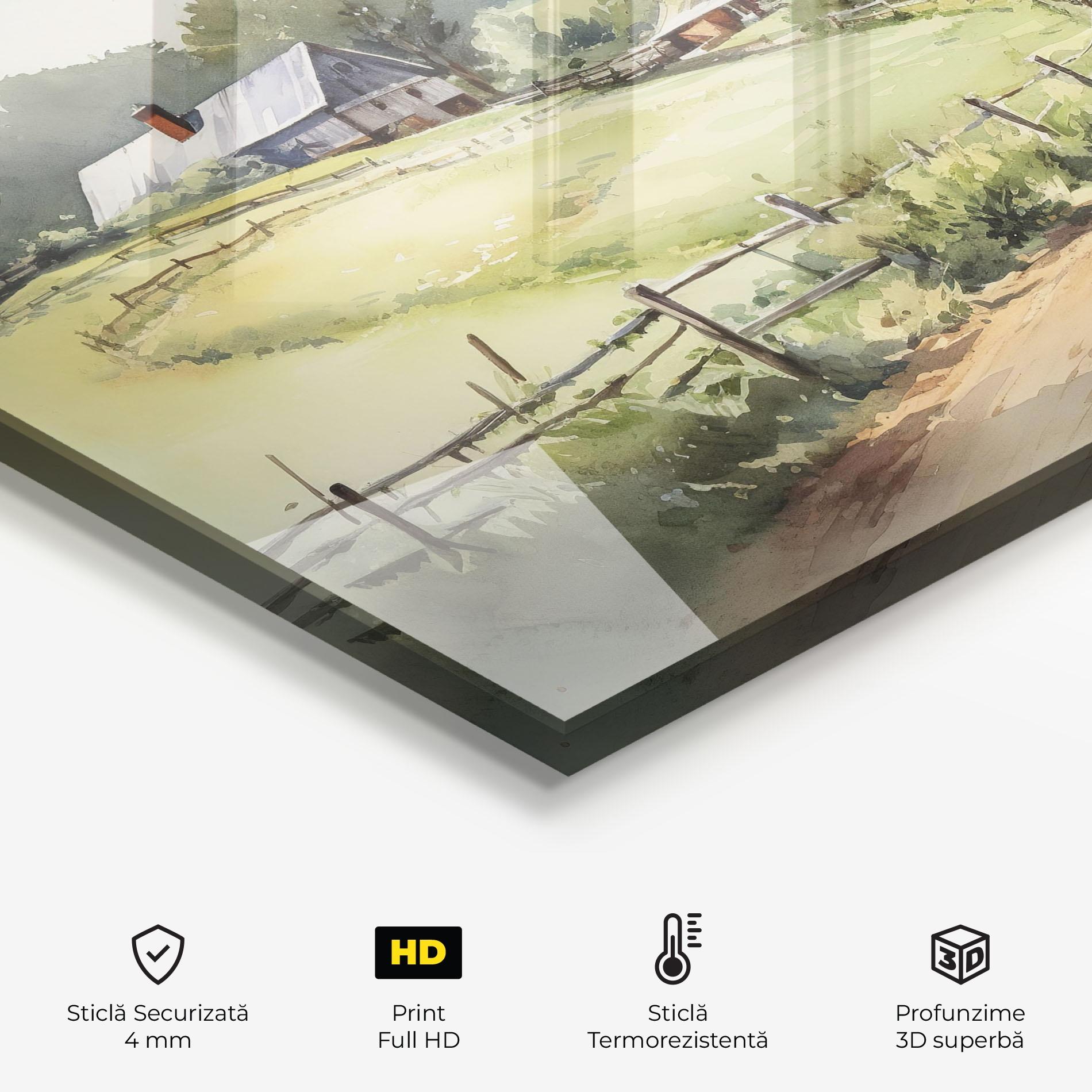 Panou Sticla Bucatarie Rural Farm mockup 2