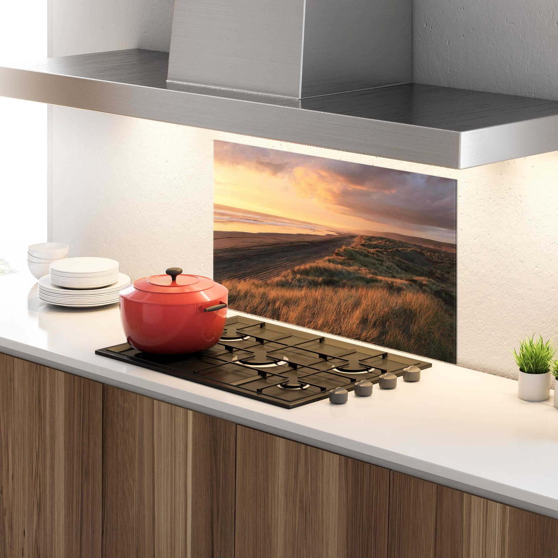 Panou Sticla Bucatarie Beach Land mockup 4