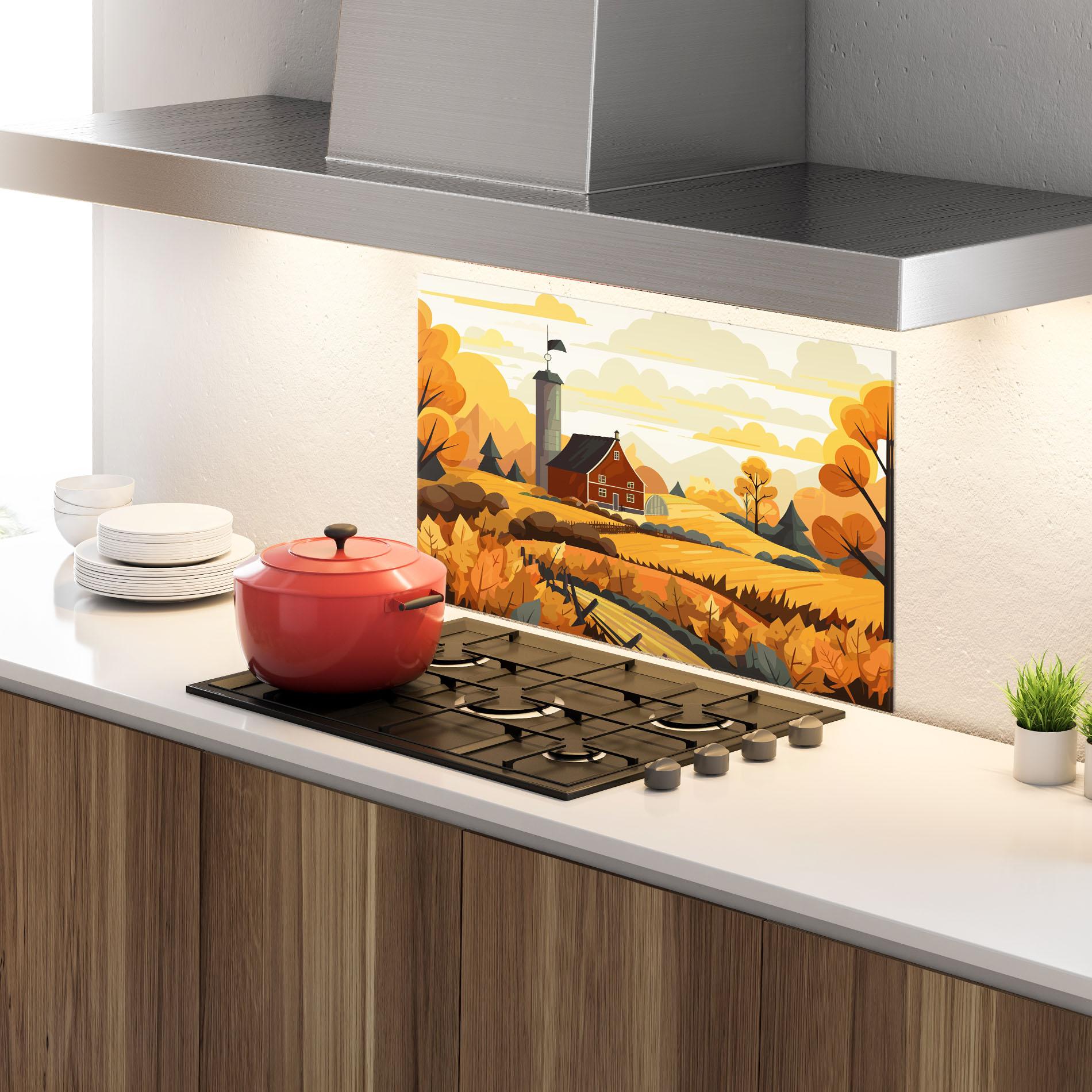 Panou Sticla Bucatarie Countryside House mockup 4