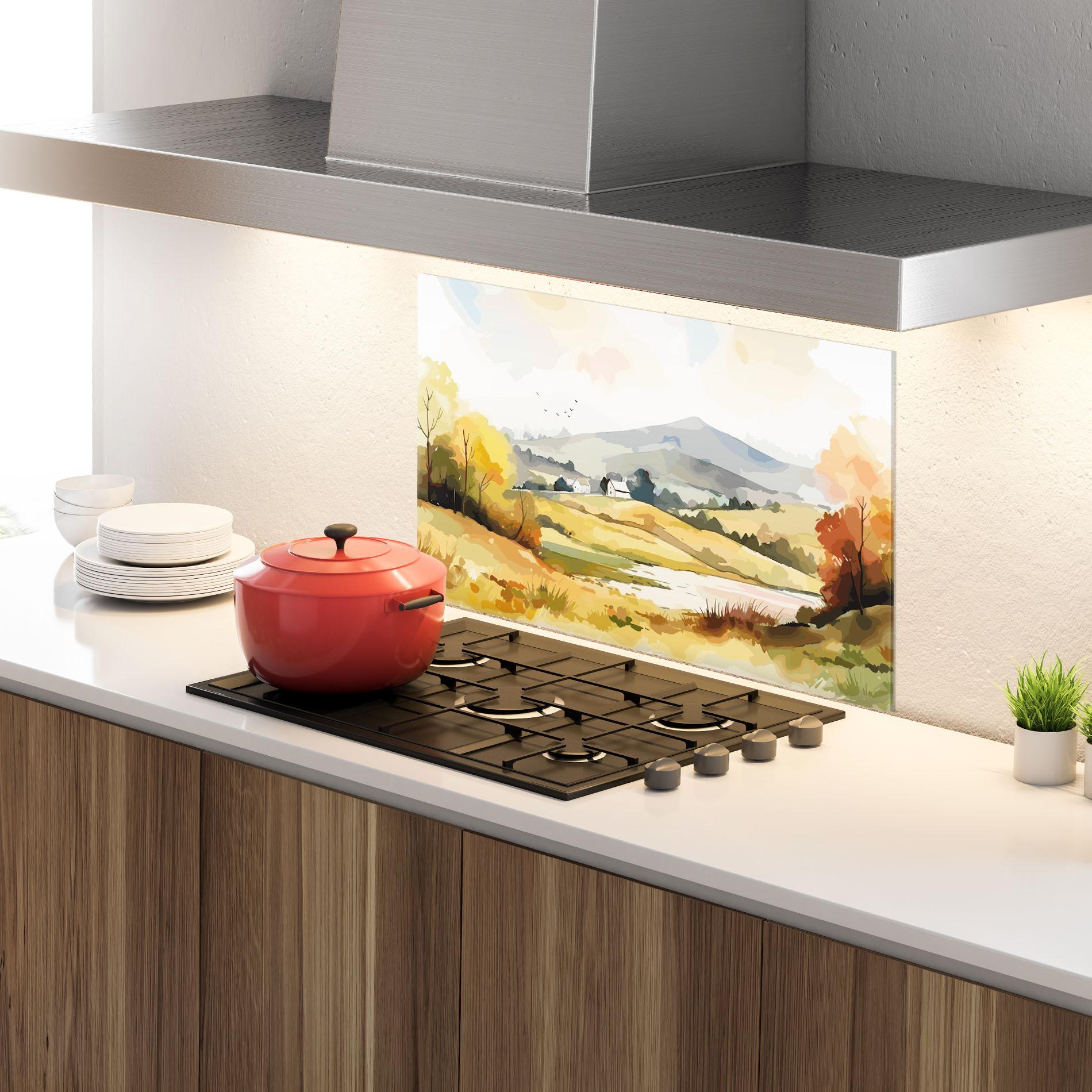 Panou Sticla Bucatarie Countryside View mockup 4