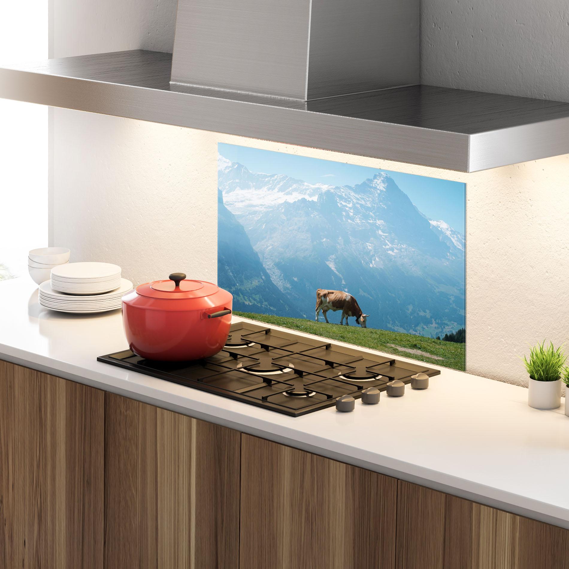 Panou Sticla Bucatarie Cow Mountain mockup 4