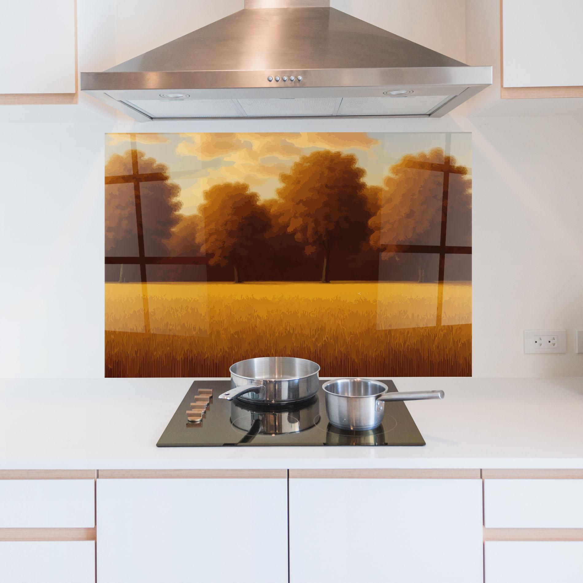 Panou Sticla Bucatarie Autumn Country Tree mockup 5