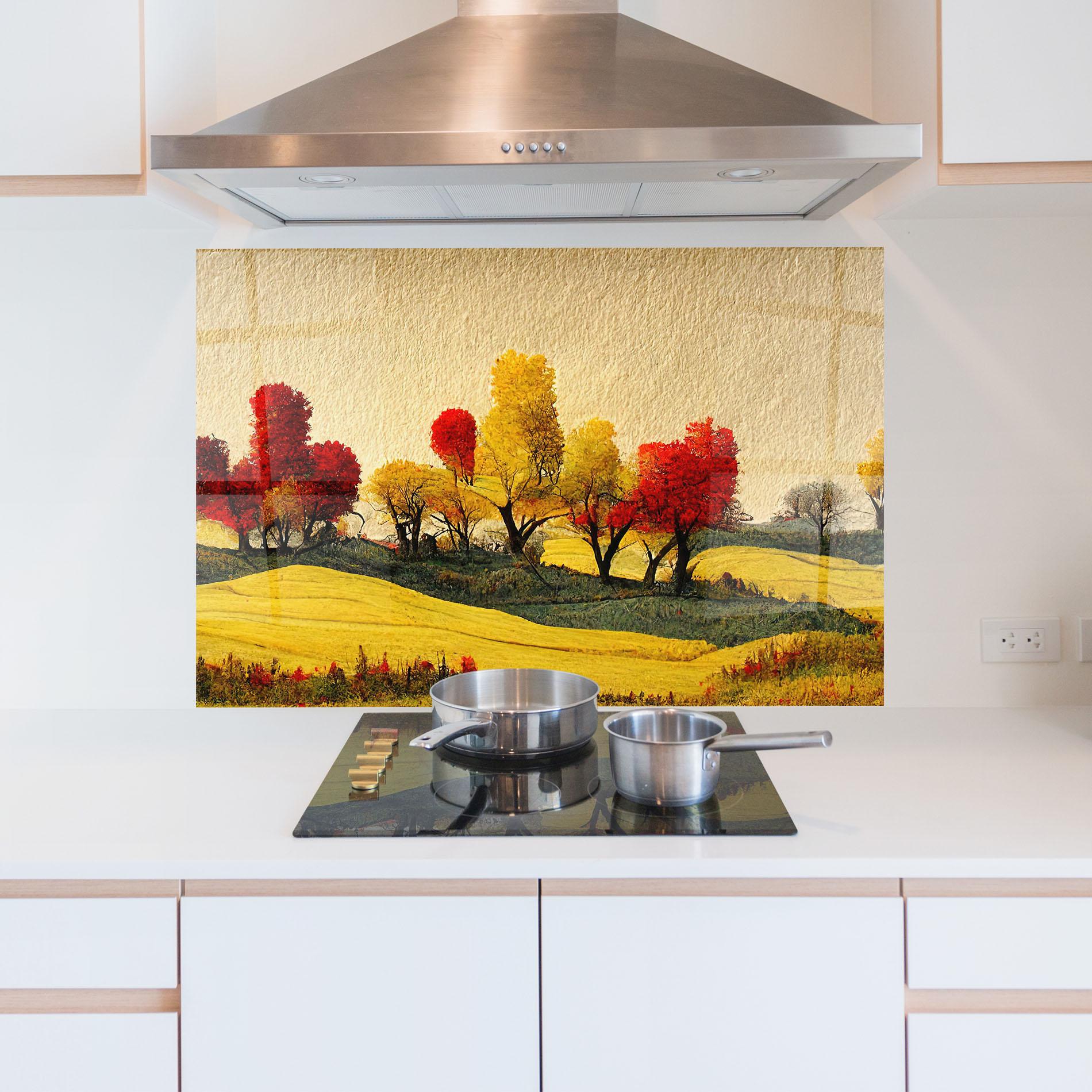 Panou Sticla Bucatarie Autumn Paper Style mockup 5