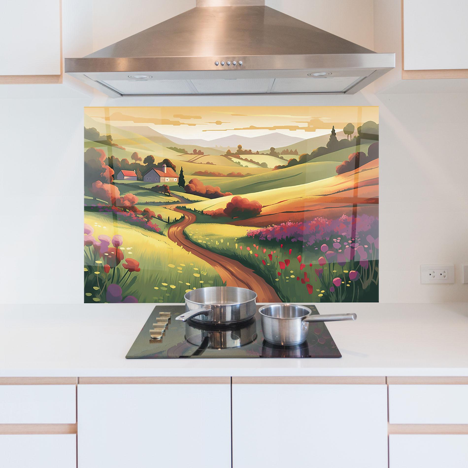 Panou Sticla Bucatarie Countryside Charm mockup 5