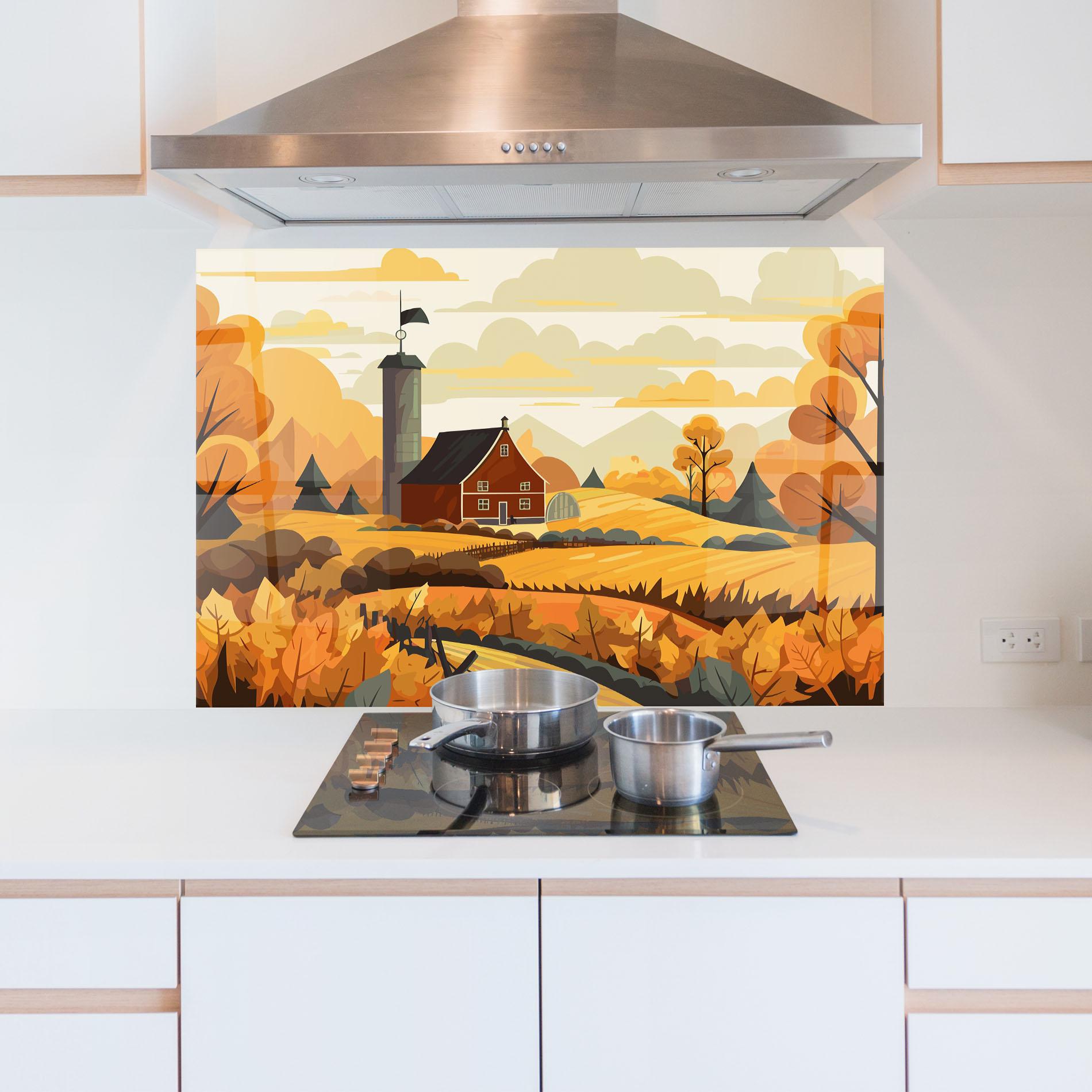 Panou Sticla Bucatarie Countryside House mockup 5