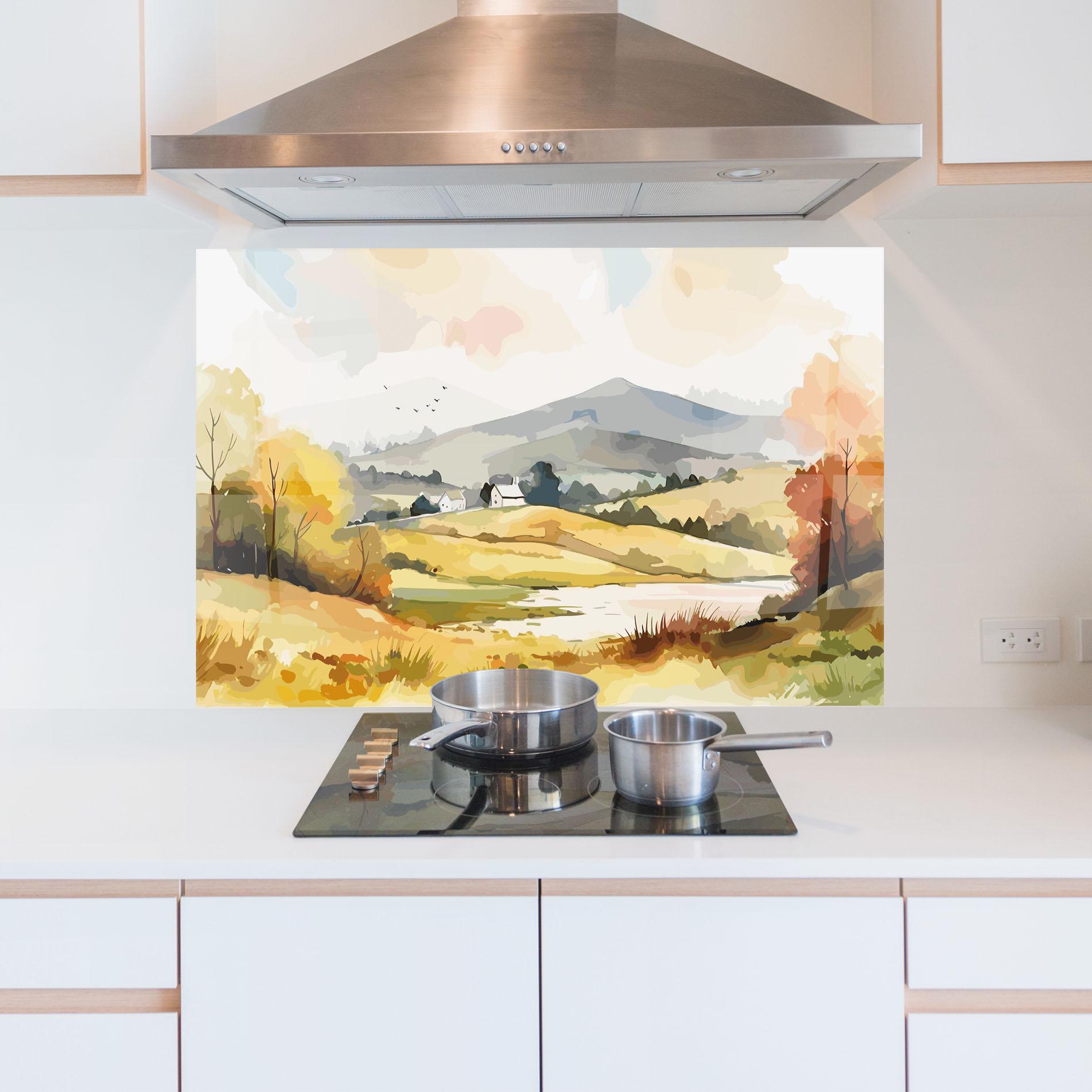 Panou Sticla Bucatarie Countryside View mockup 5