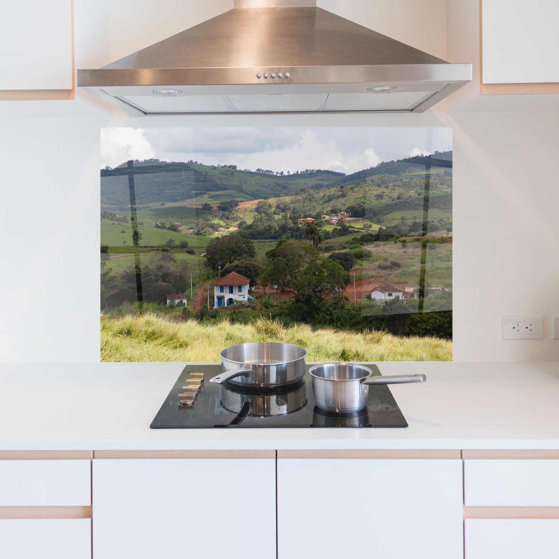 Panou Sticla Bucatarie Green Countryside mockup 5