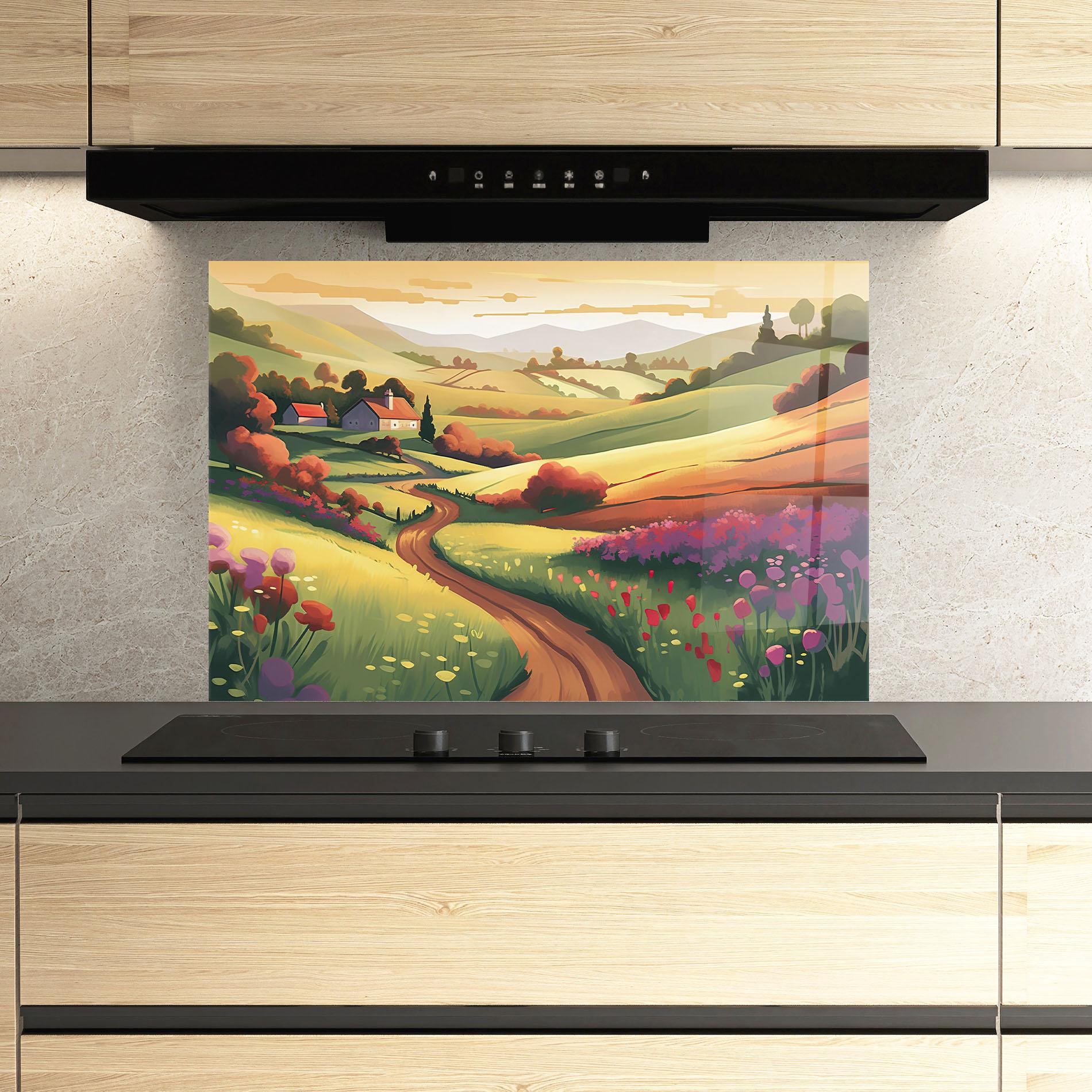 Panou Sticla Bucatarie Countryside Charm mockup 3