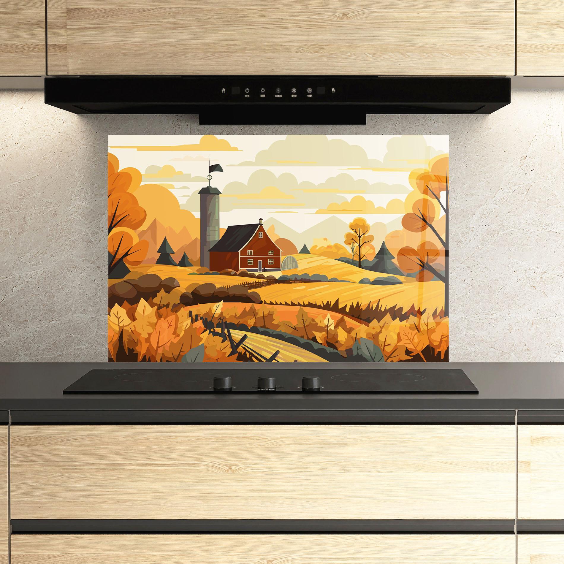 Panou Sticla Bucatarie Countryside House mockup 3