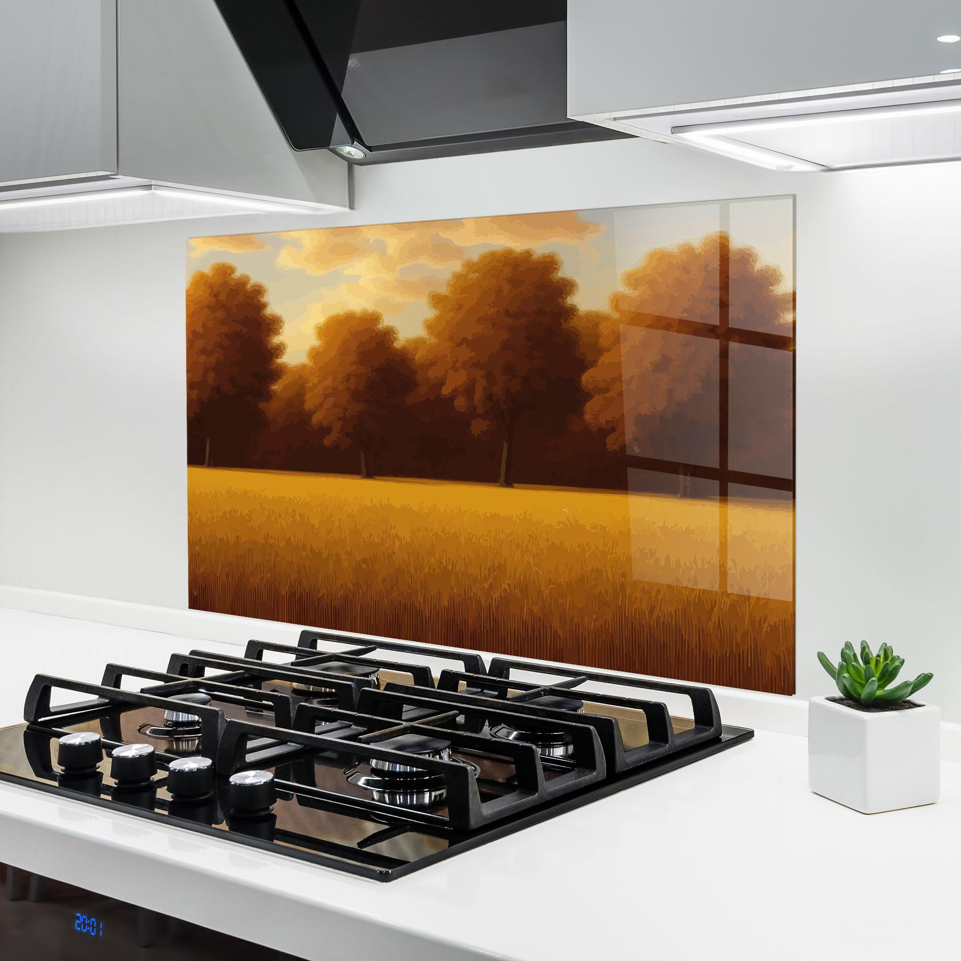 Panou Sticla Bucatarie Autumn Country Tree mockup 6