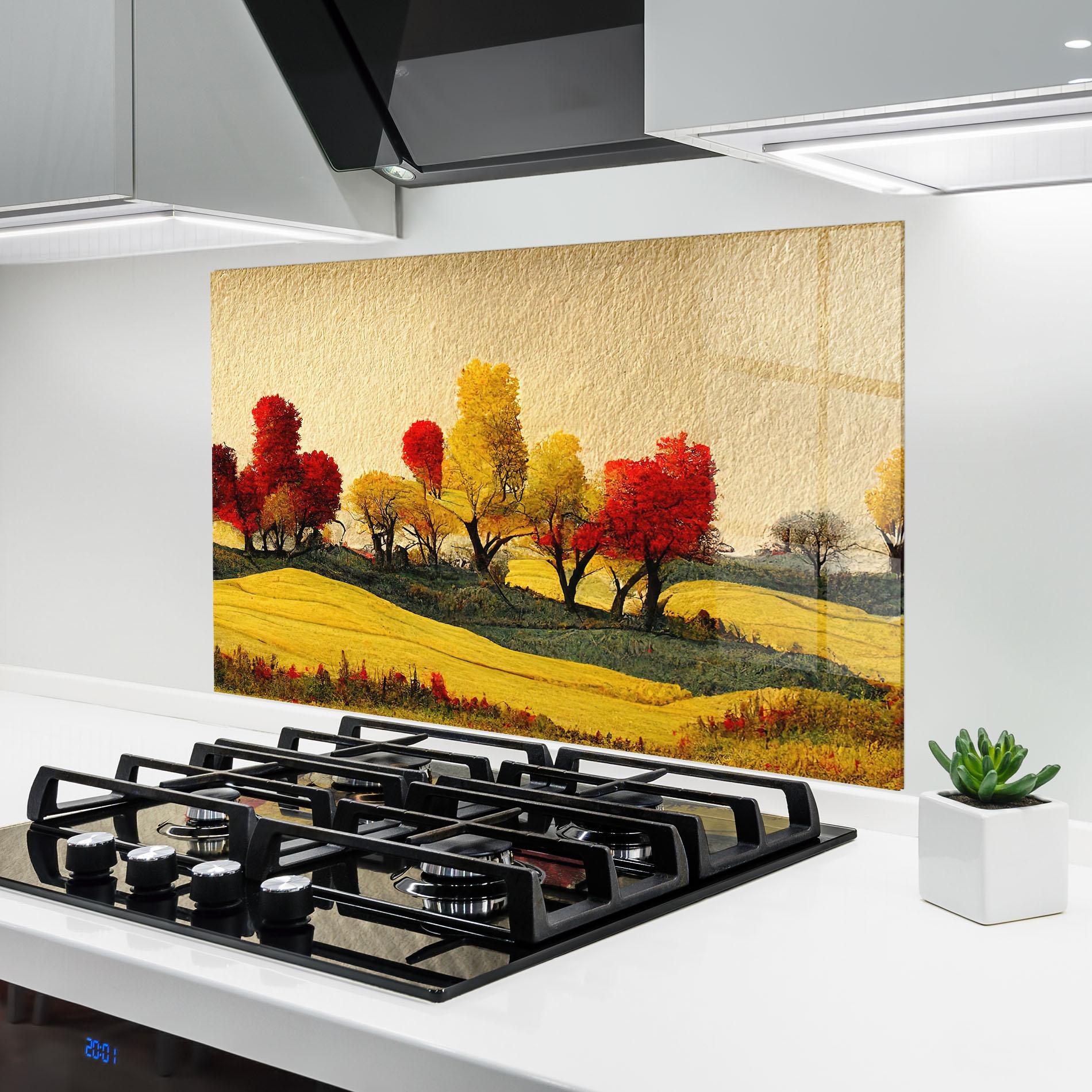 Panou Sticla Bucatarie Autumn Paper Style mockup 6