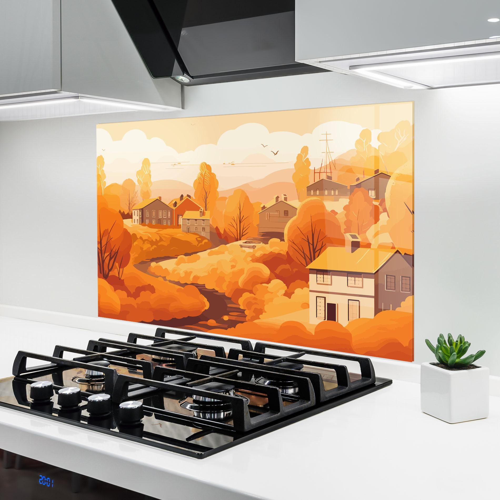 Panou Sticla Bucatarie Countryside Autumn mockup 6