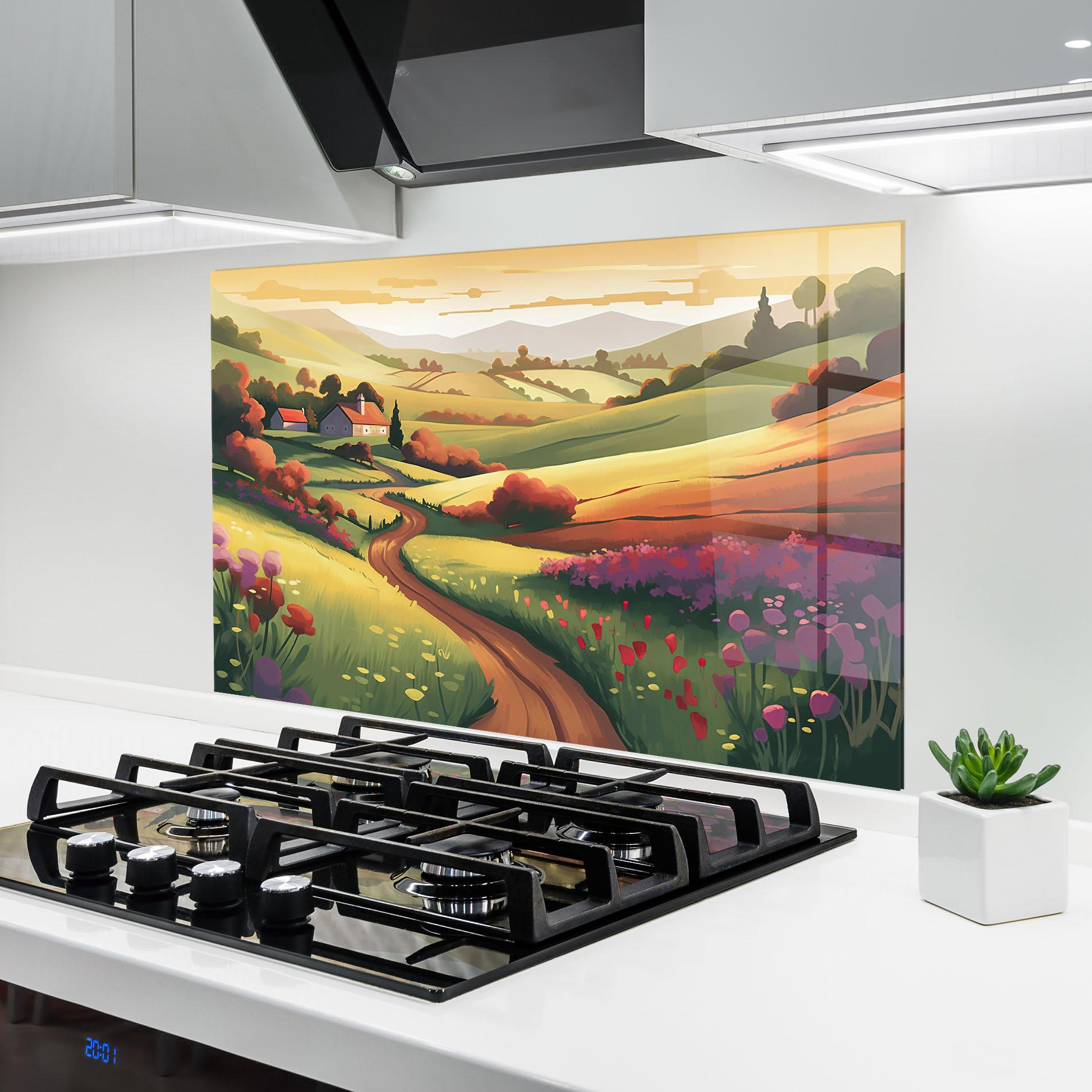 Panou Sticla Bucatarie Countryside Charm mockup 6