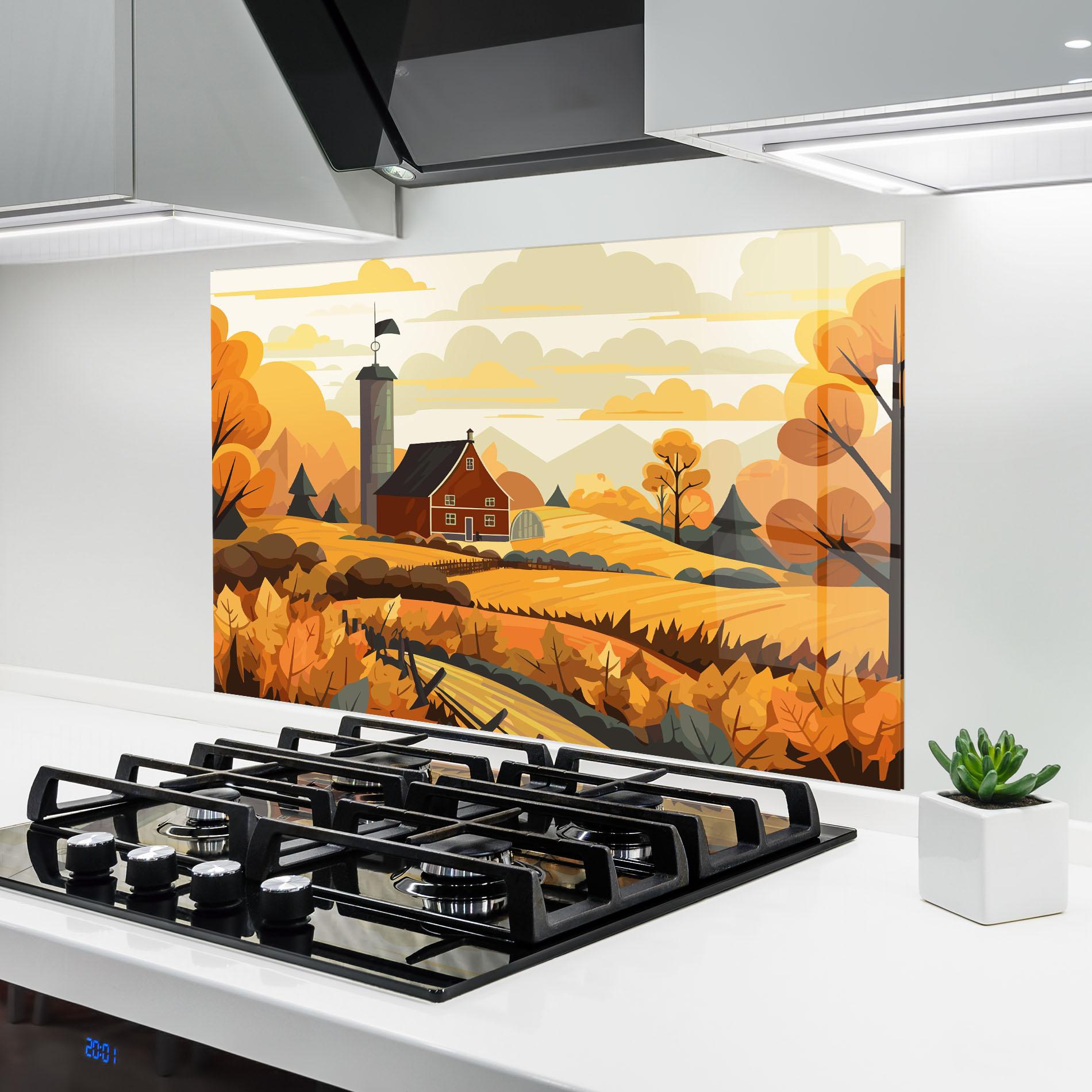 Panou Sticla Bucatarie Countryside House mockup 6