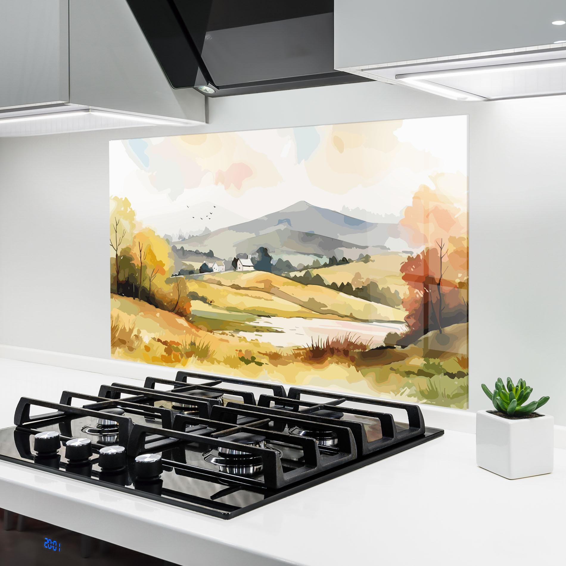 Panou Sticla Bucatarie Countryside View mockup 6