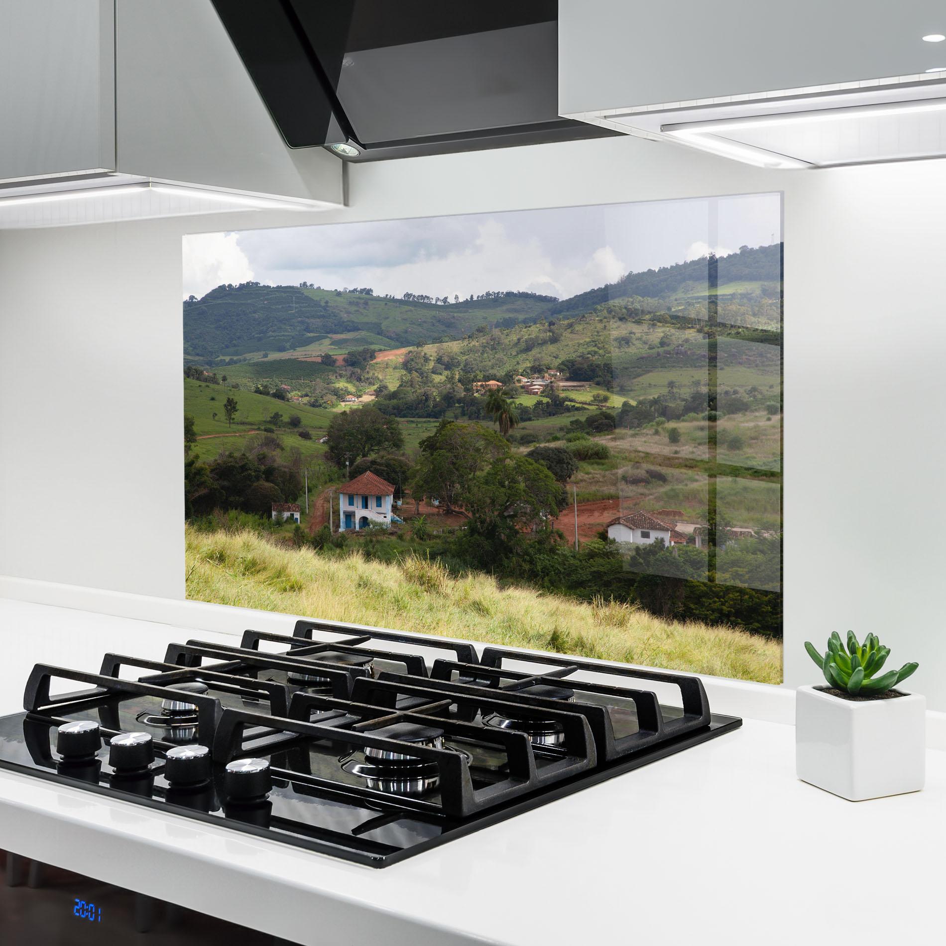 Panou Sticla Bucatarie Green Countryside mockup 6