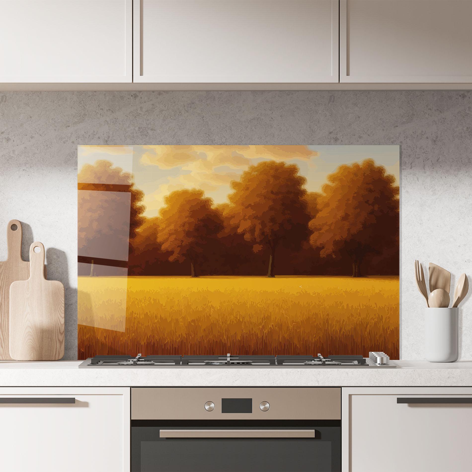 Panou Sticla Bucatarie Autumn Country Tree mockup 7