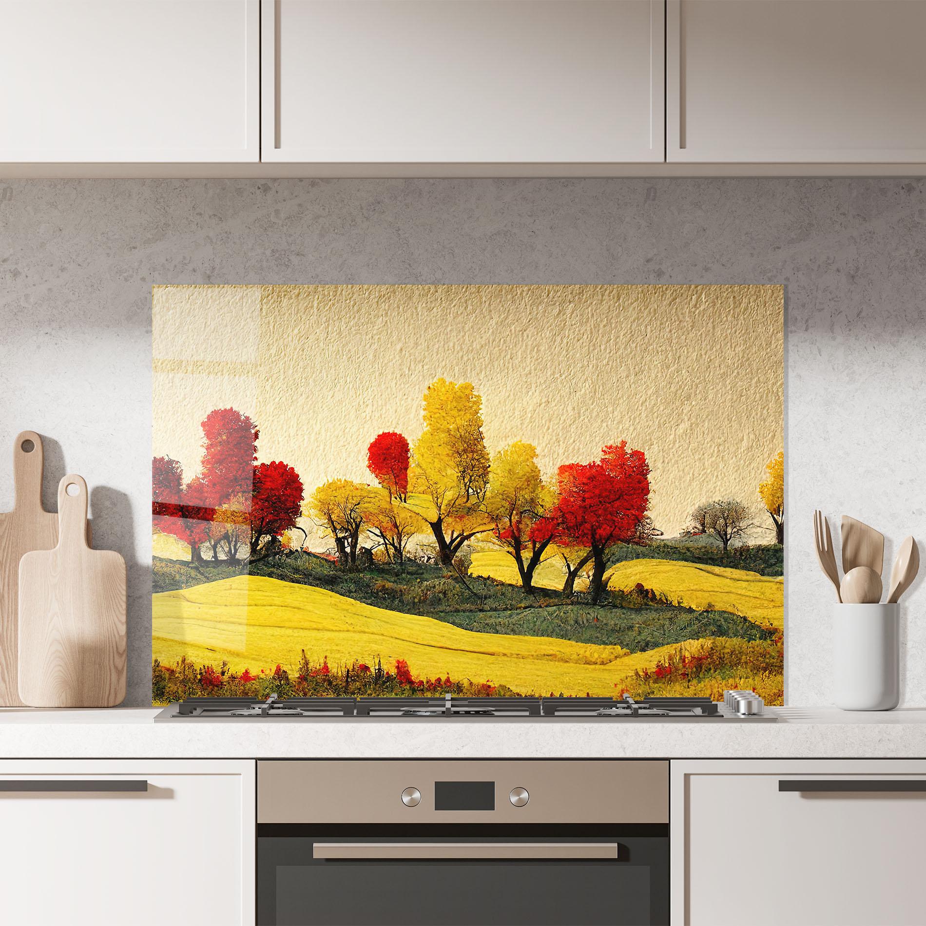 Panou Sticla Bucatarie Autumn Paper Style mockup 7