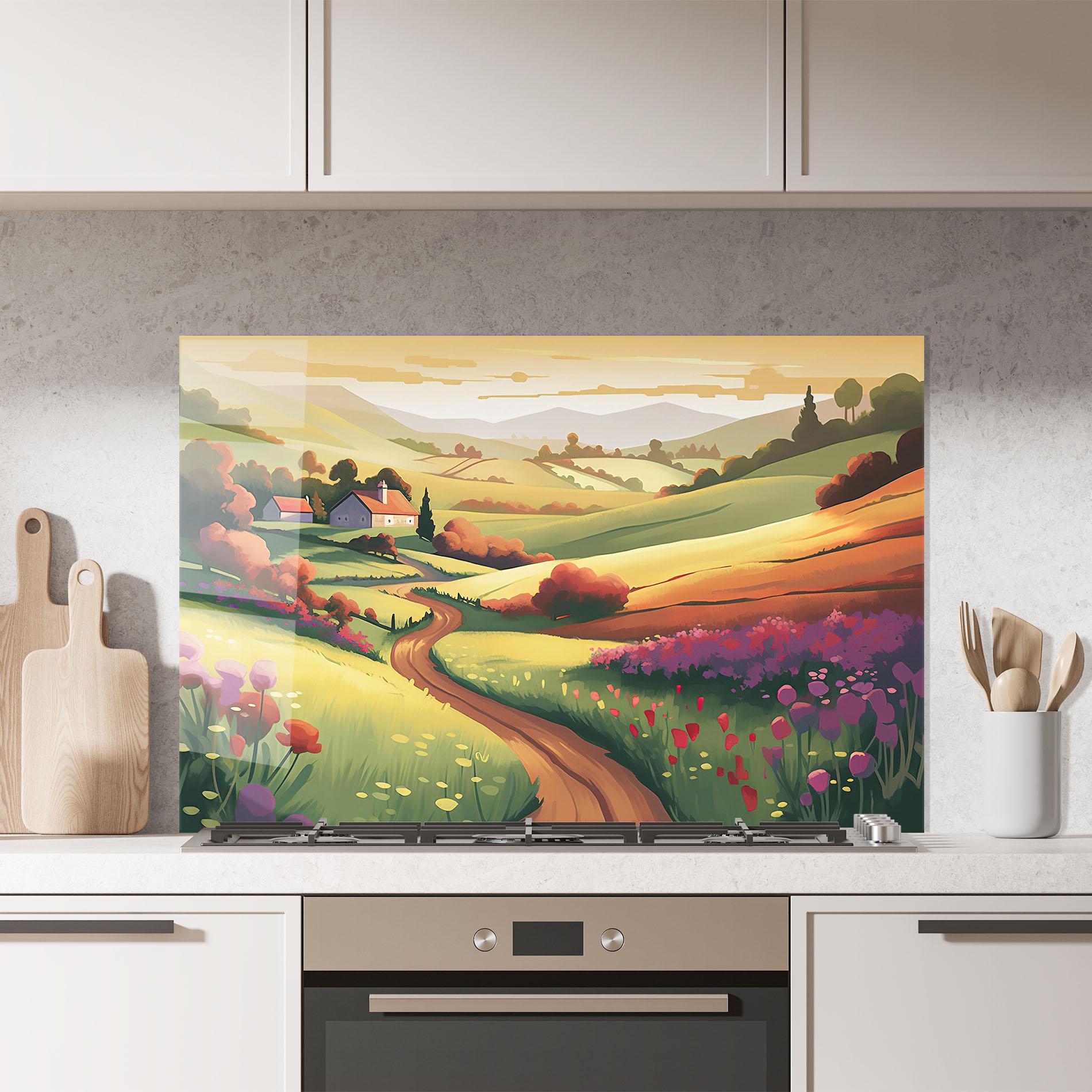 Panou Sticla Bucatarie Countryside Charm mockup 7