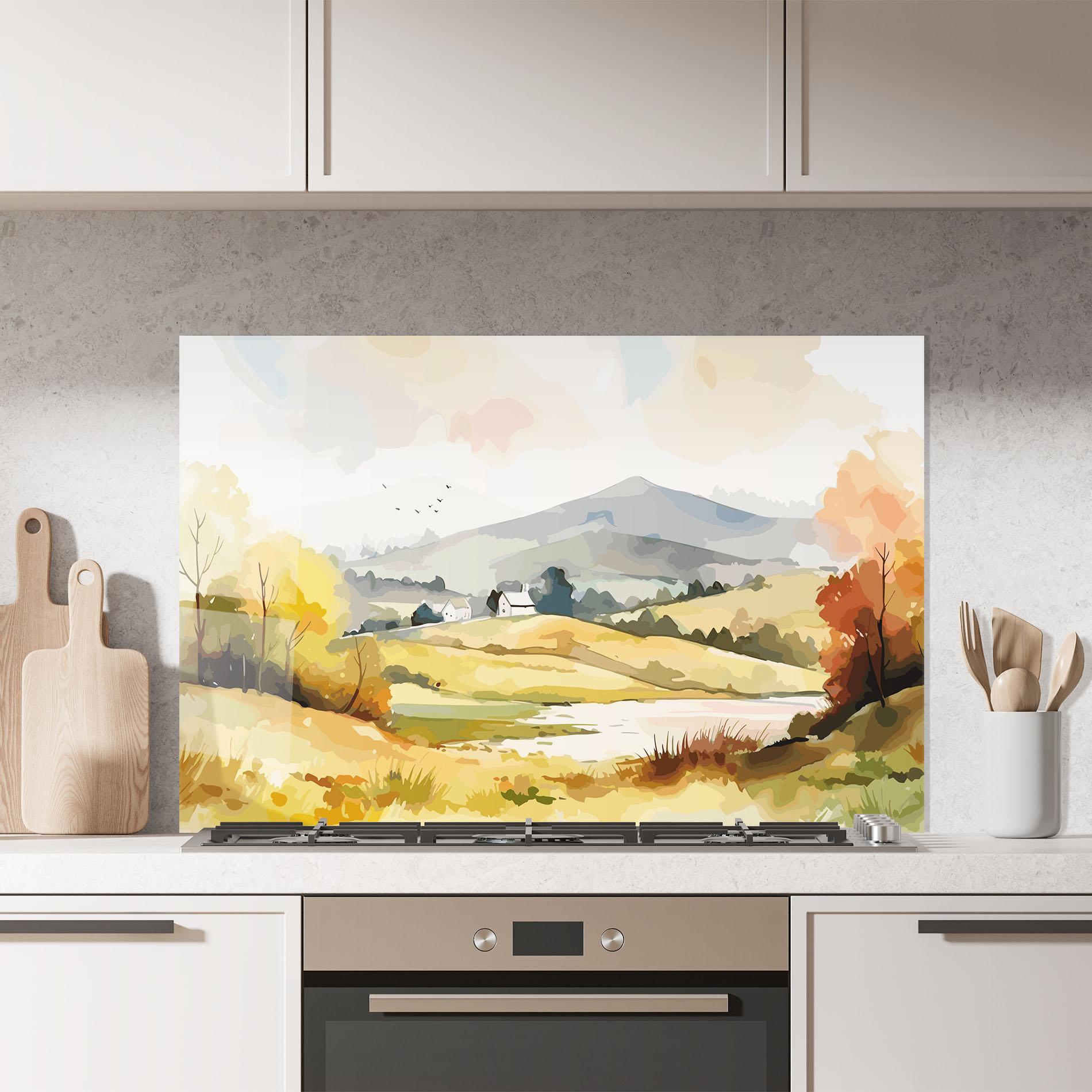 Panou Sticla Bucatarie Countryside View mockup 7