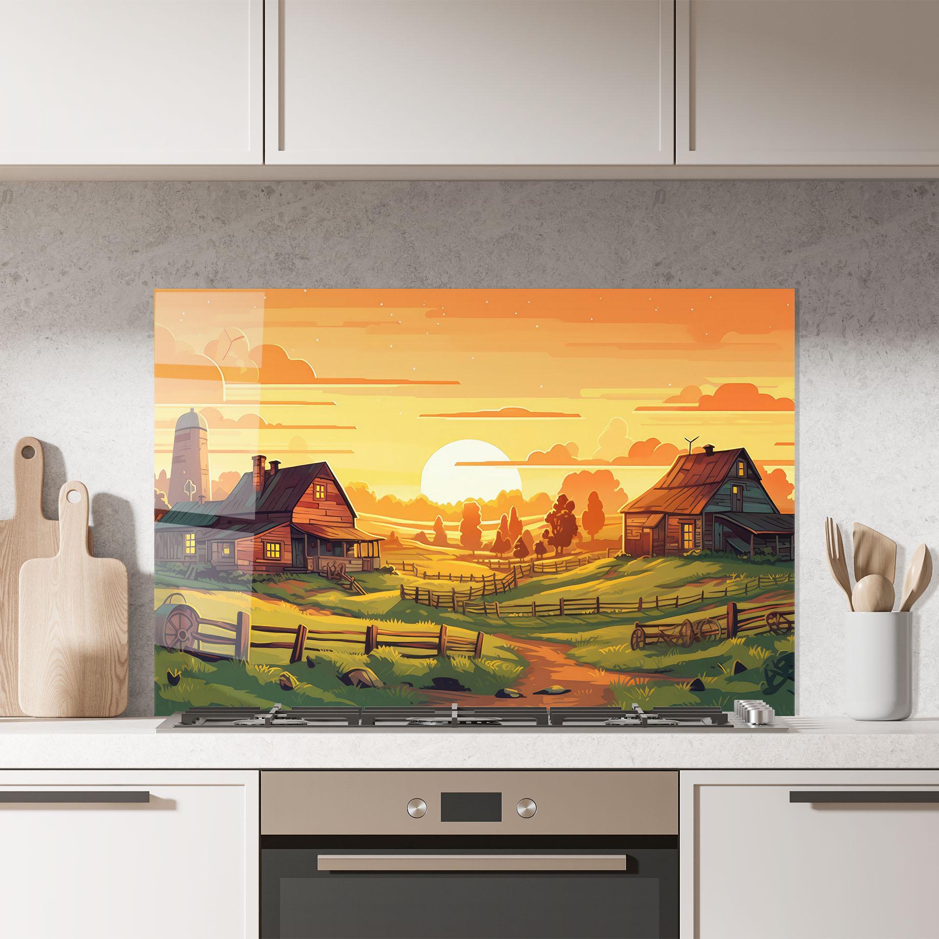 Panou Sticla Bucatarie Farmhouse Sunlight mockup 7