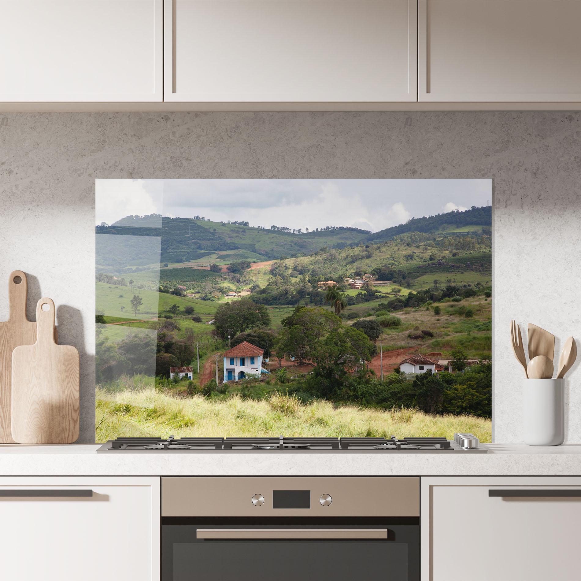 Panou Sticla Bucatarie Green Countryside mockup 7