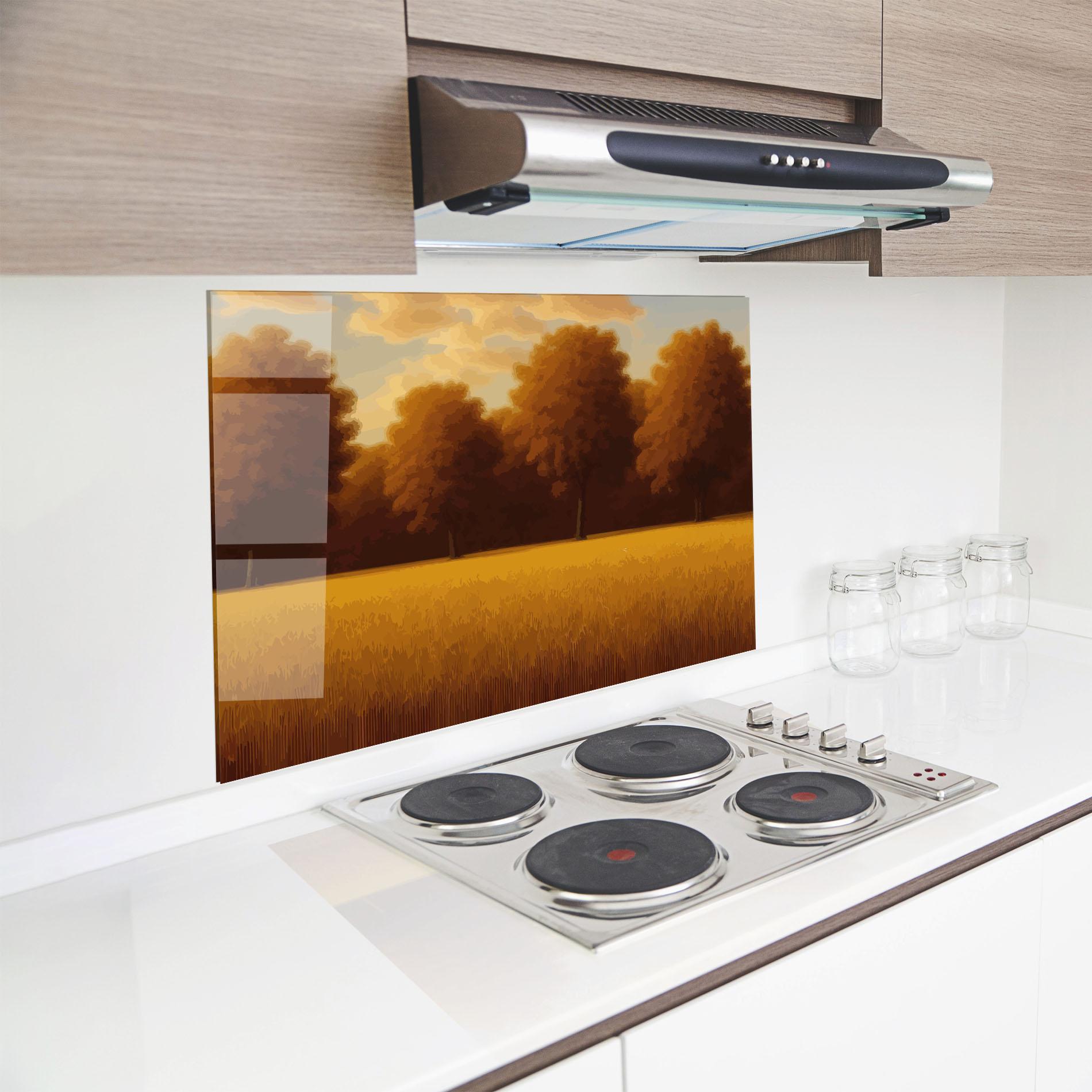 Panou Sticla Bucatarie Autumn Country Tree mockup 8