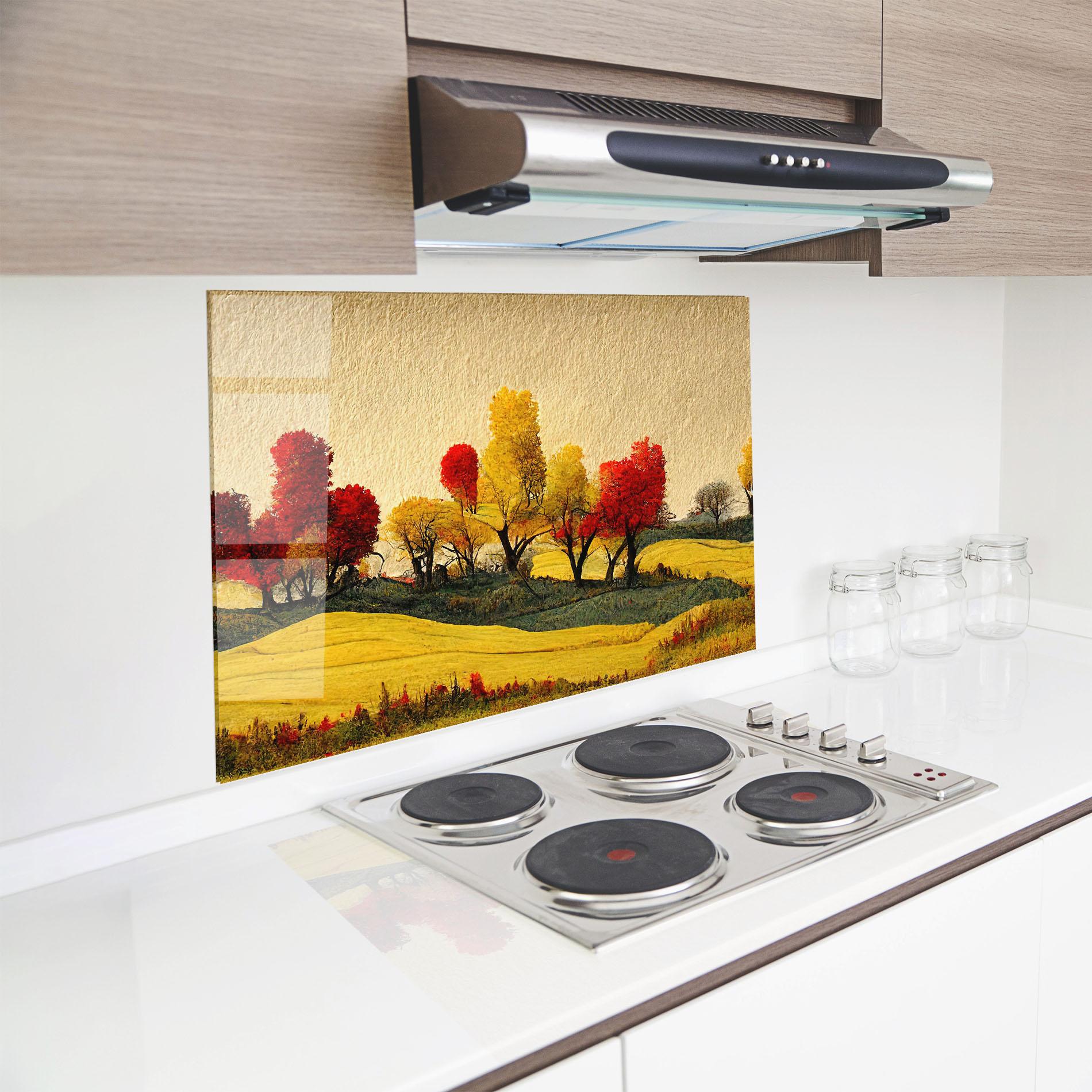 Panou Sticla Bucatarie Autumn Paper Style mockup 8