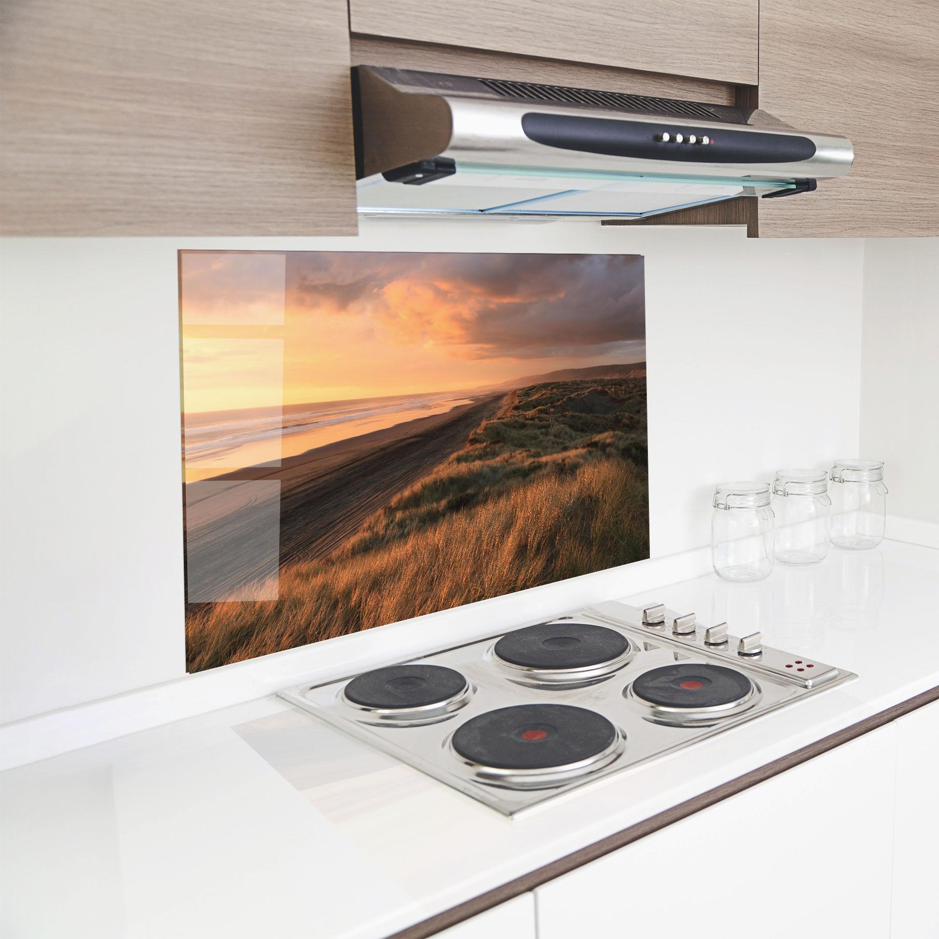 Panou Sticla Bucatarie Beach Land mockup 8