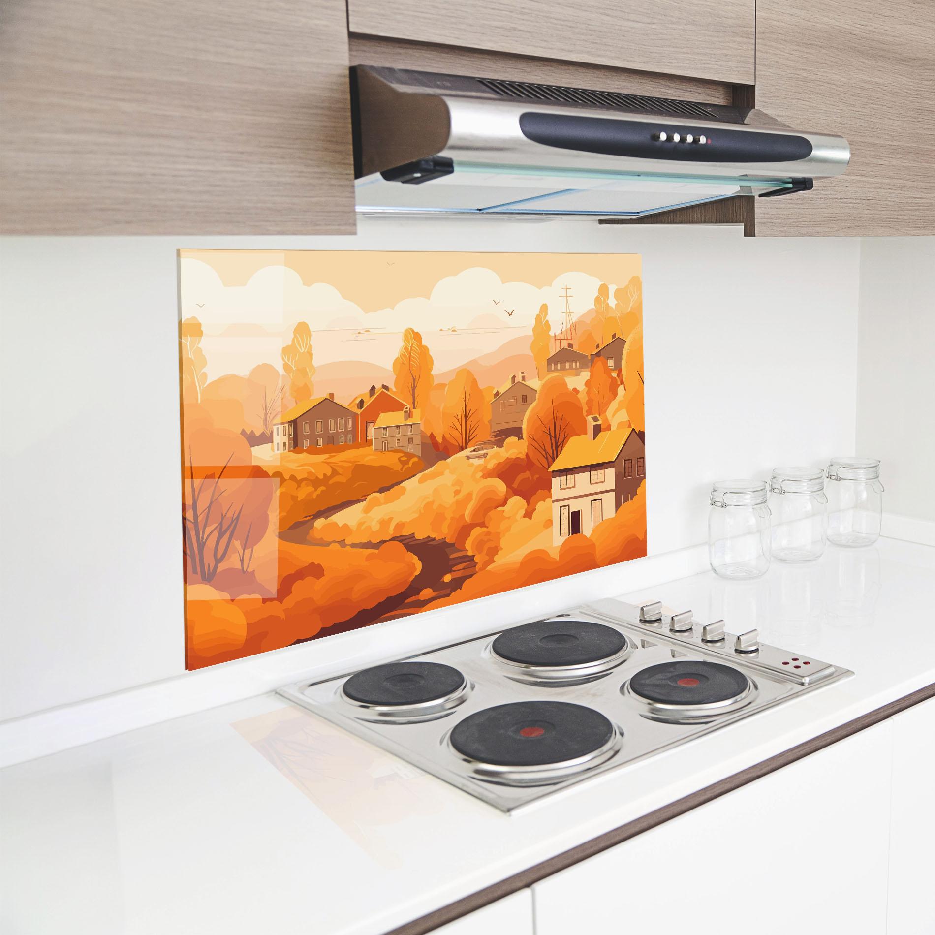 Panou Sticla Bucatarie Countryside Autumn mockup 8