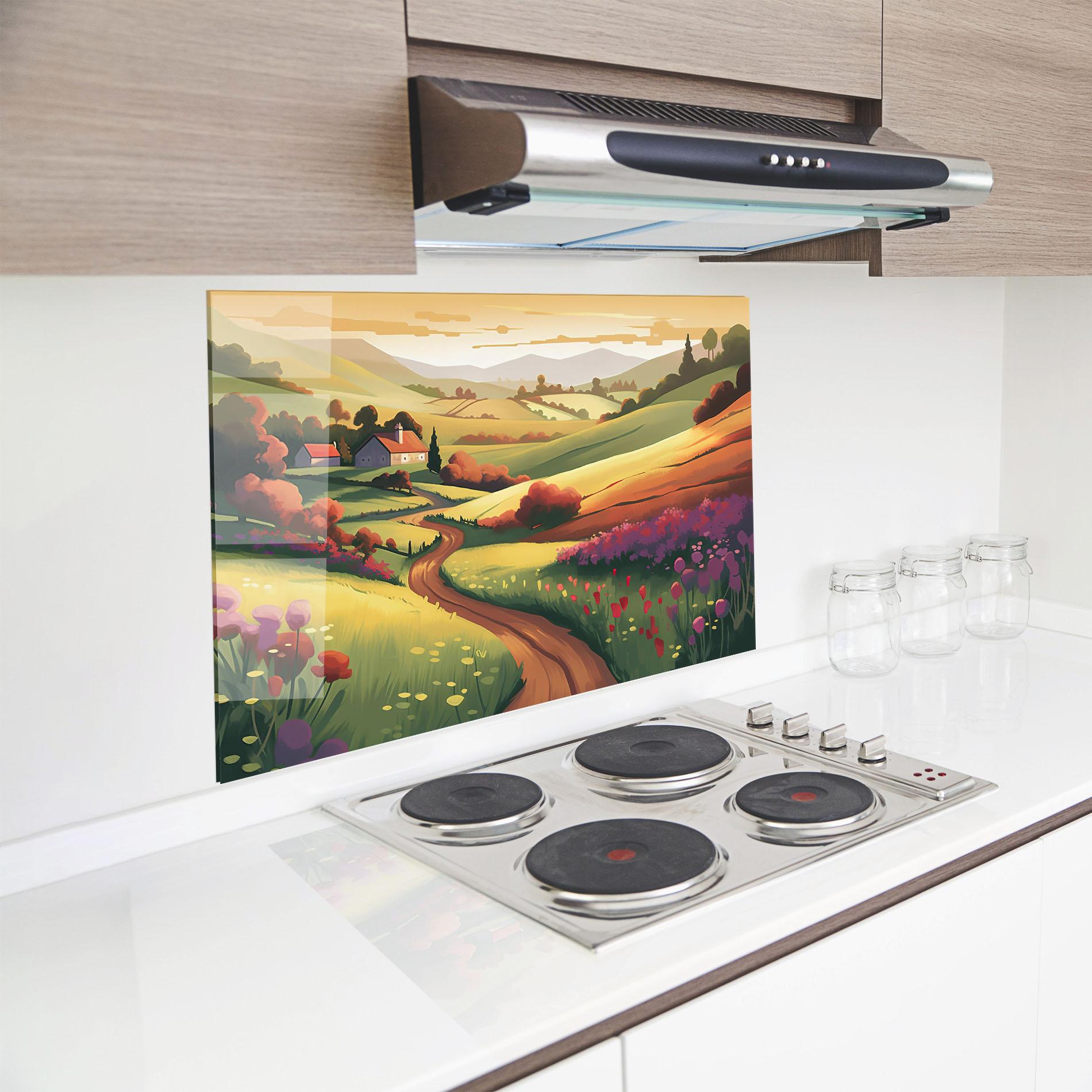 Panou Sticla Bucatarie Countryside Charm mockup 8