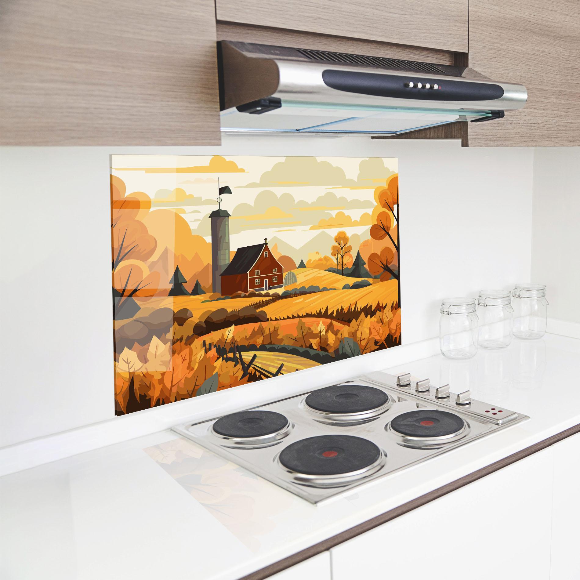 Panou Sticla Bucatarie Countryside House mockup 8