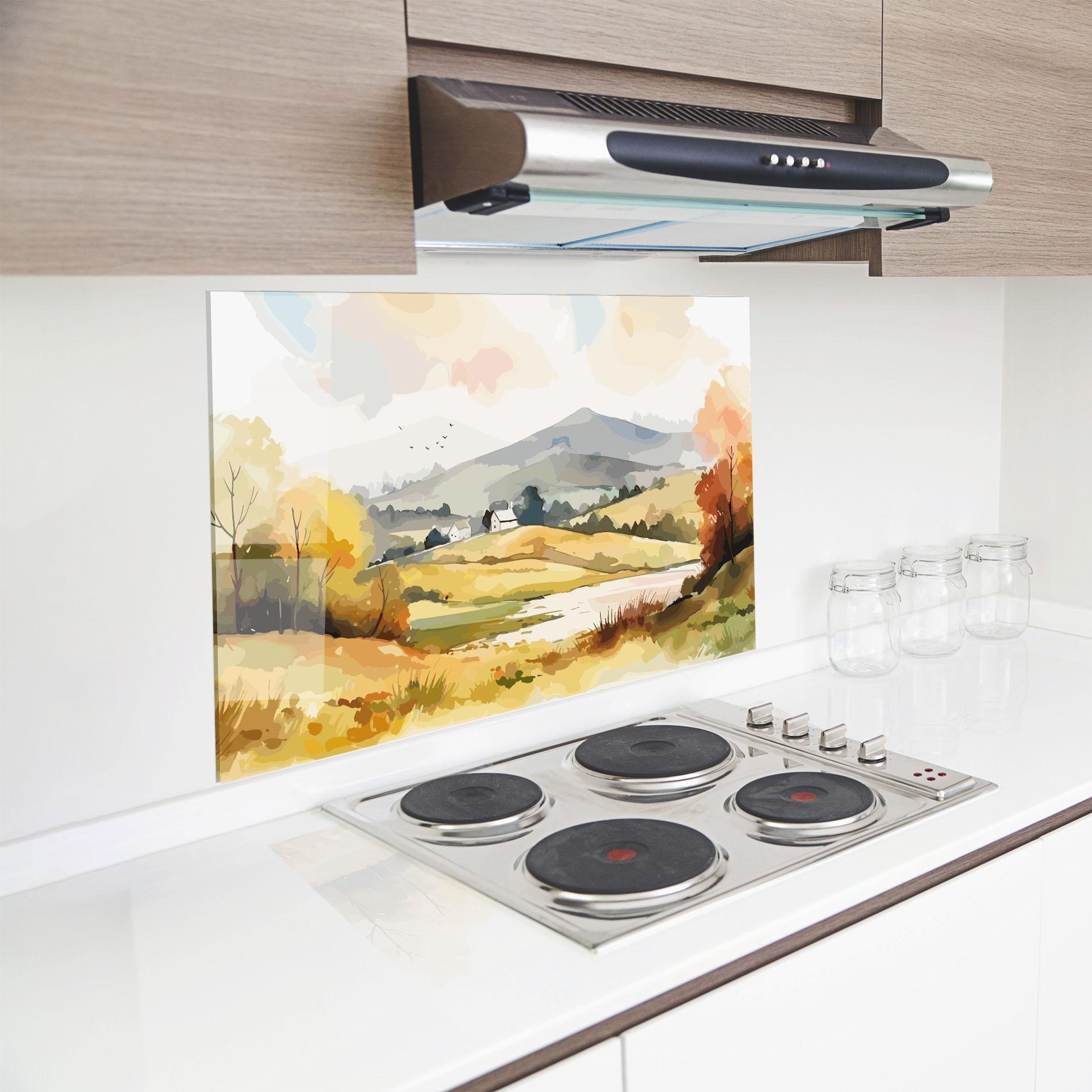 Panou Sticla Bucatarie Countryside View mockup 8