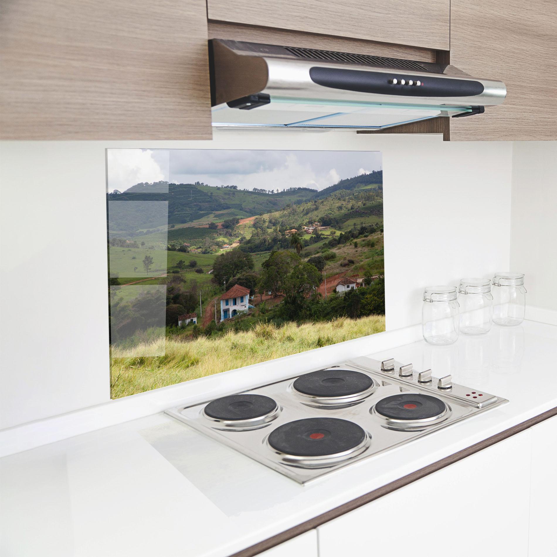 Panou Sticla Bucatarie Green Countryside mockup 8