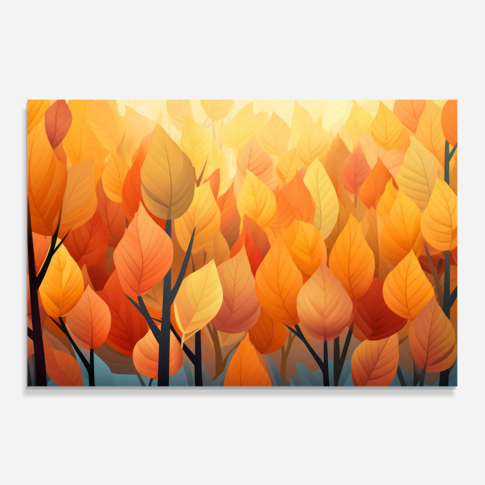 Panou Sticla Bucatarie Autumn Leaves mockup 0