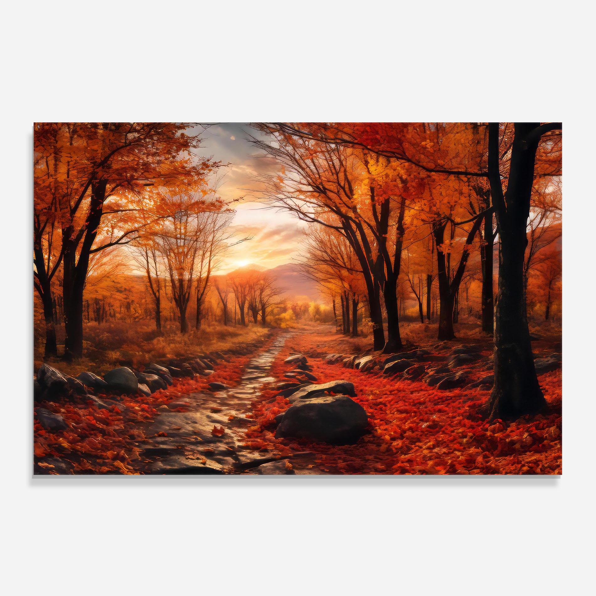 Panou Sticla Bucatarie Autumn Path mockup 0