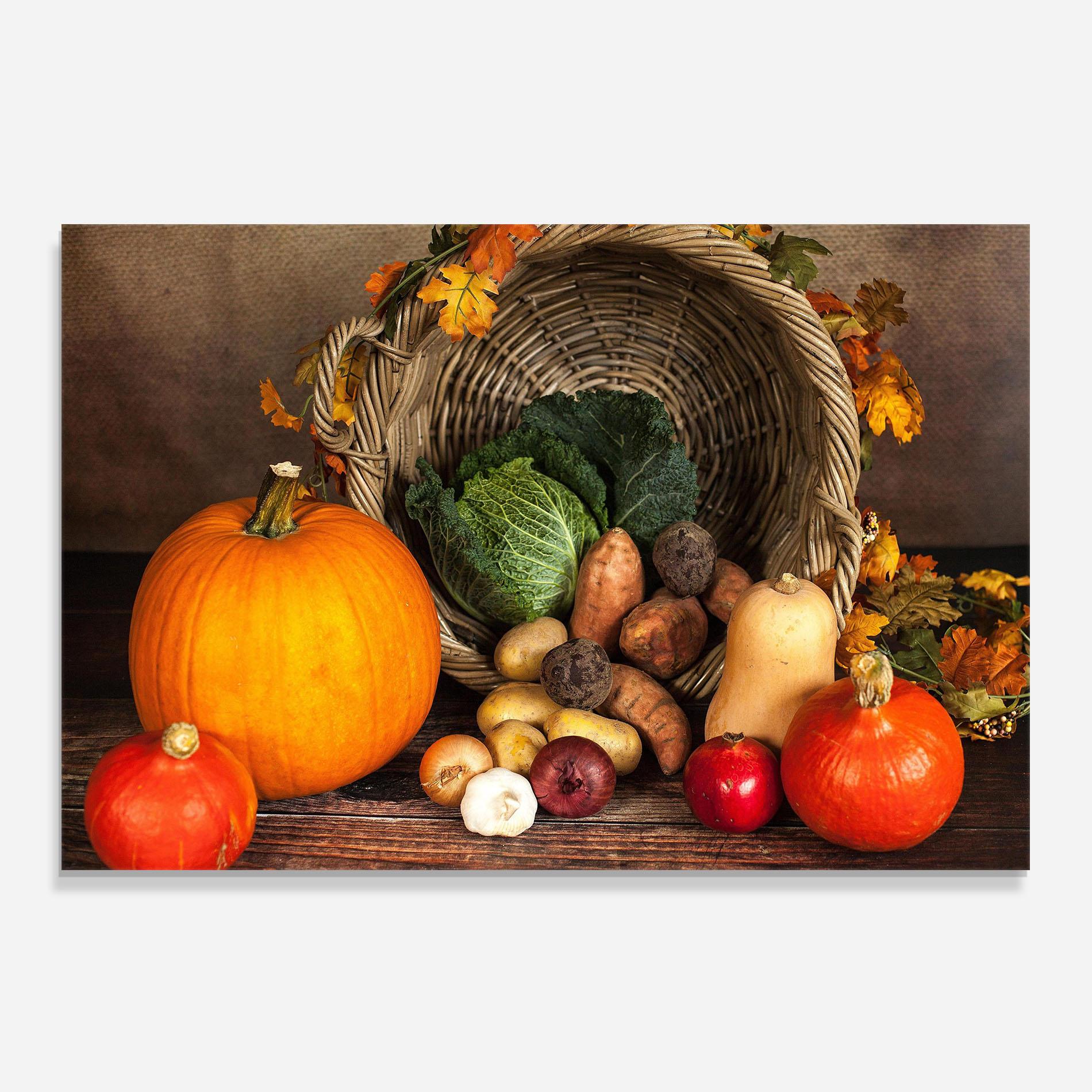 Panou Sticla Bucatarie Autumn Vegetables mockup 0