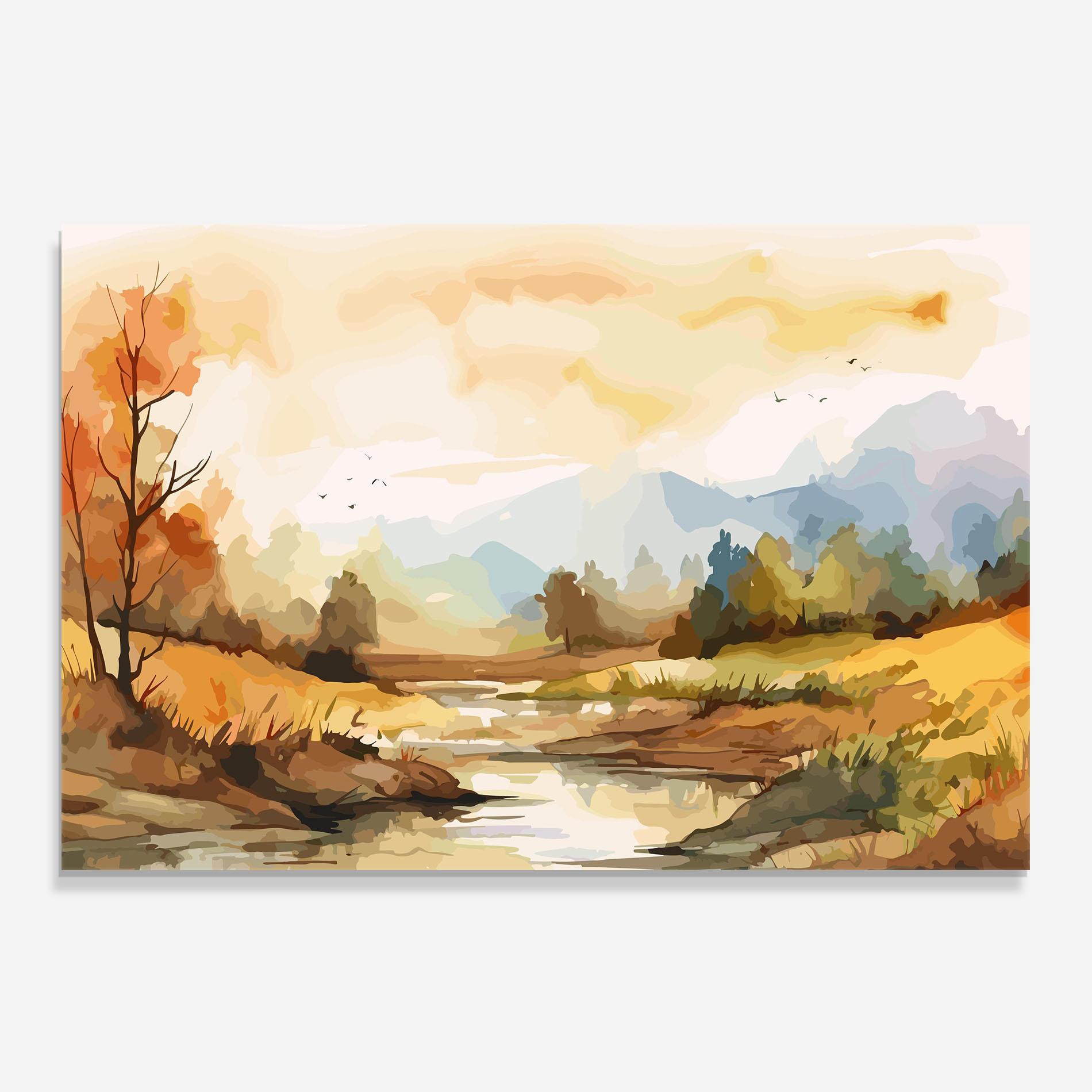 Panou Sticla Bucatarie Orange Yellow Autumn mockup 0