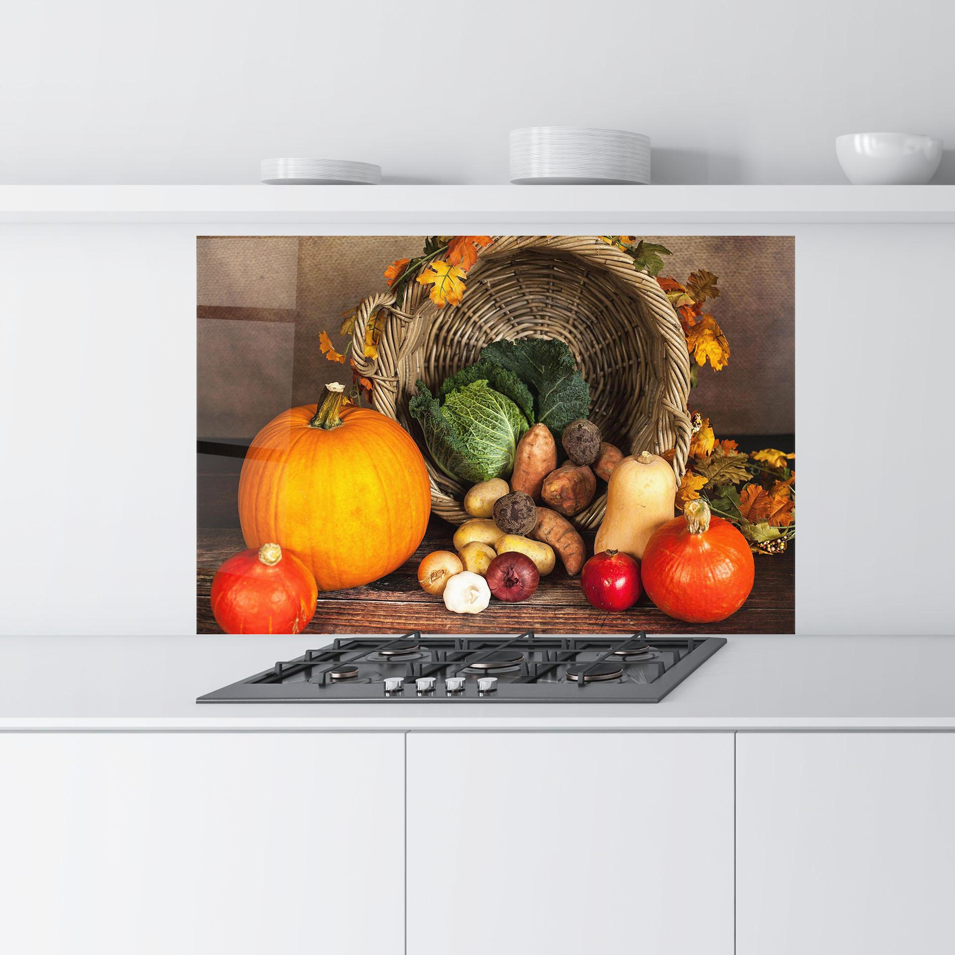 Panou Sticla Bucatarie Autumn Vegetables mockup 9