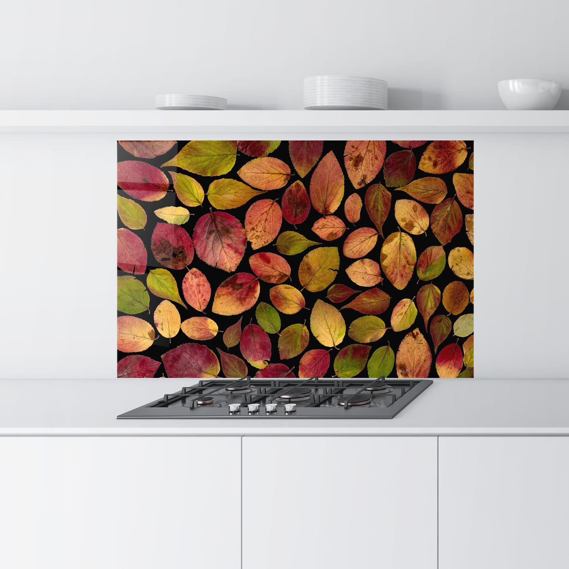 Panou Sticla Bucatarie Carpet Of Leaves mockup 9