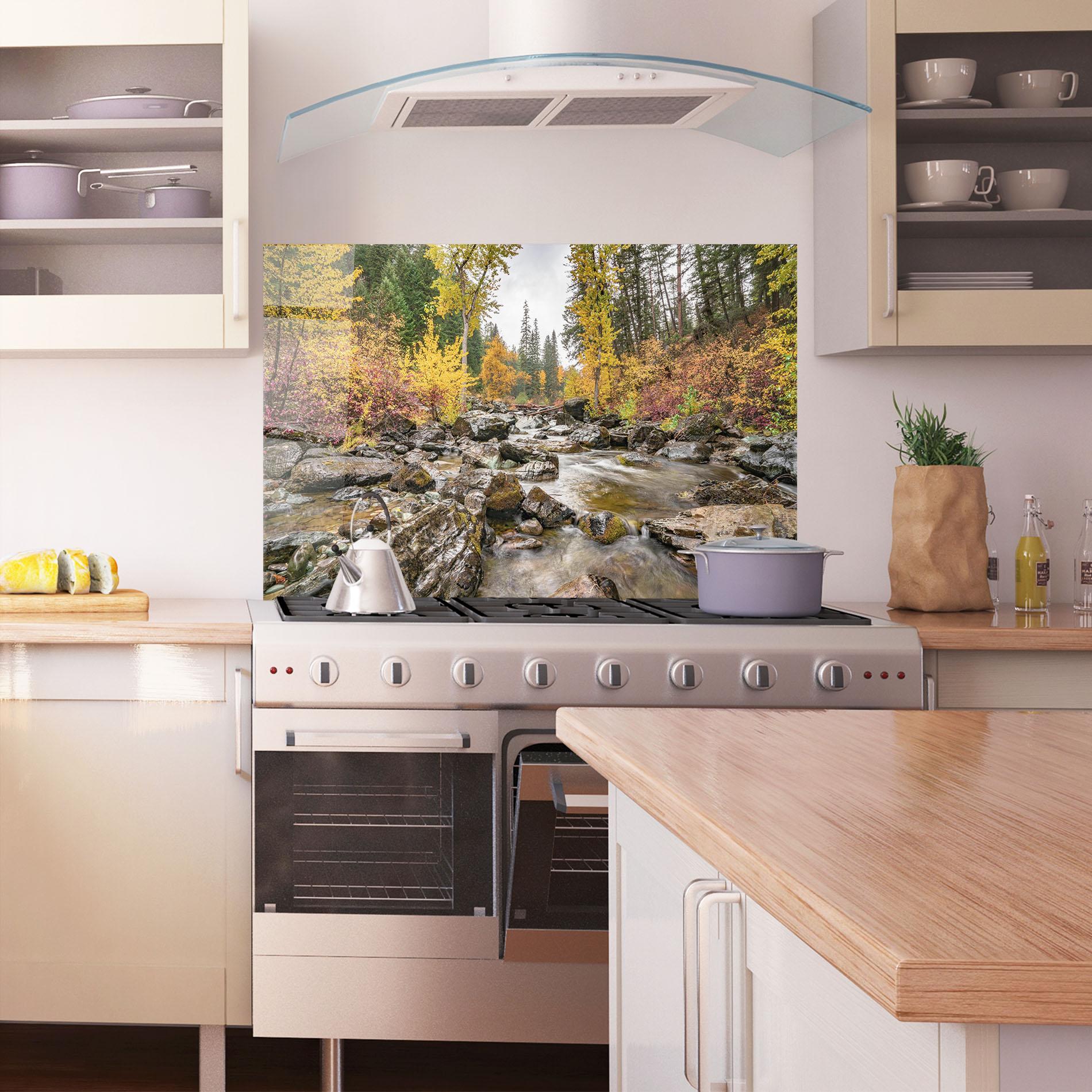 Panou Sticla Bucatarie Autumn Stream mockup 1