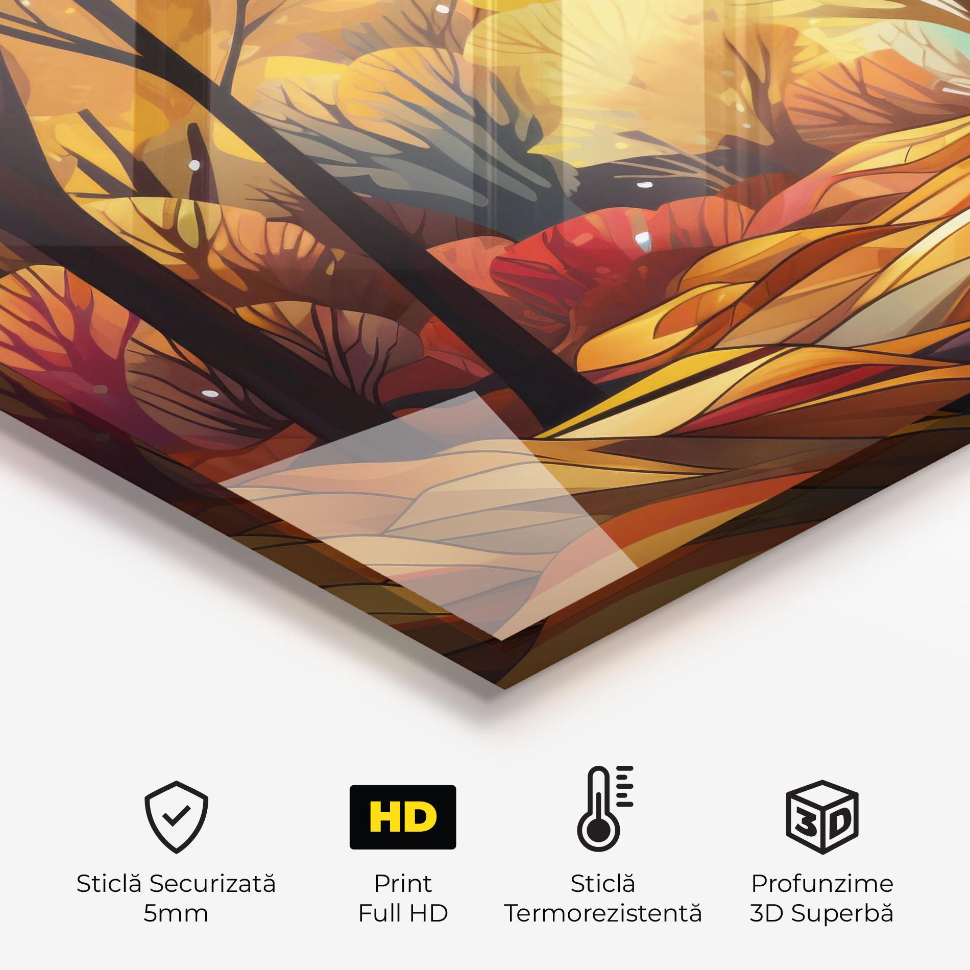 Panou Sticla Bucatarie Autumn Forest Art mockup 2