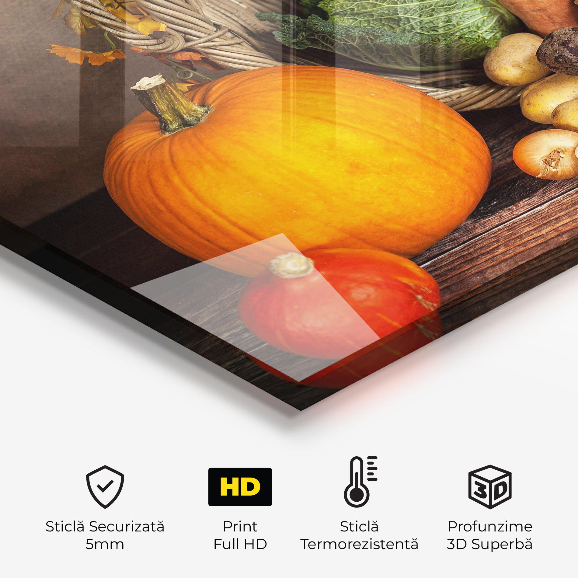 Panou Sticla Bucatarie Autumn Vegetables mockup 2
