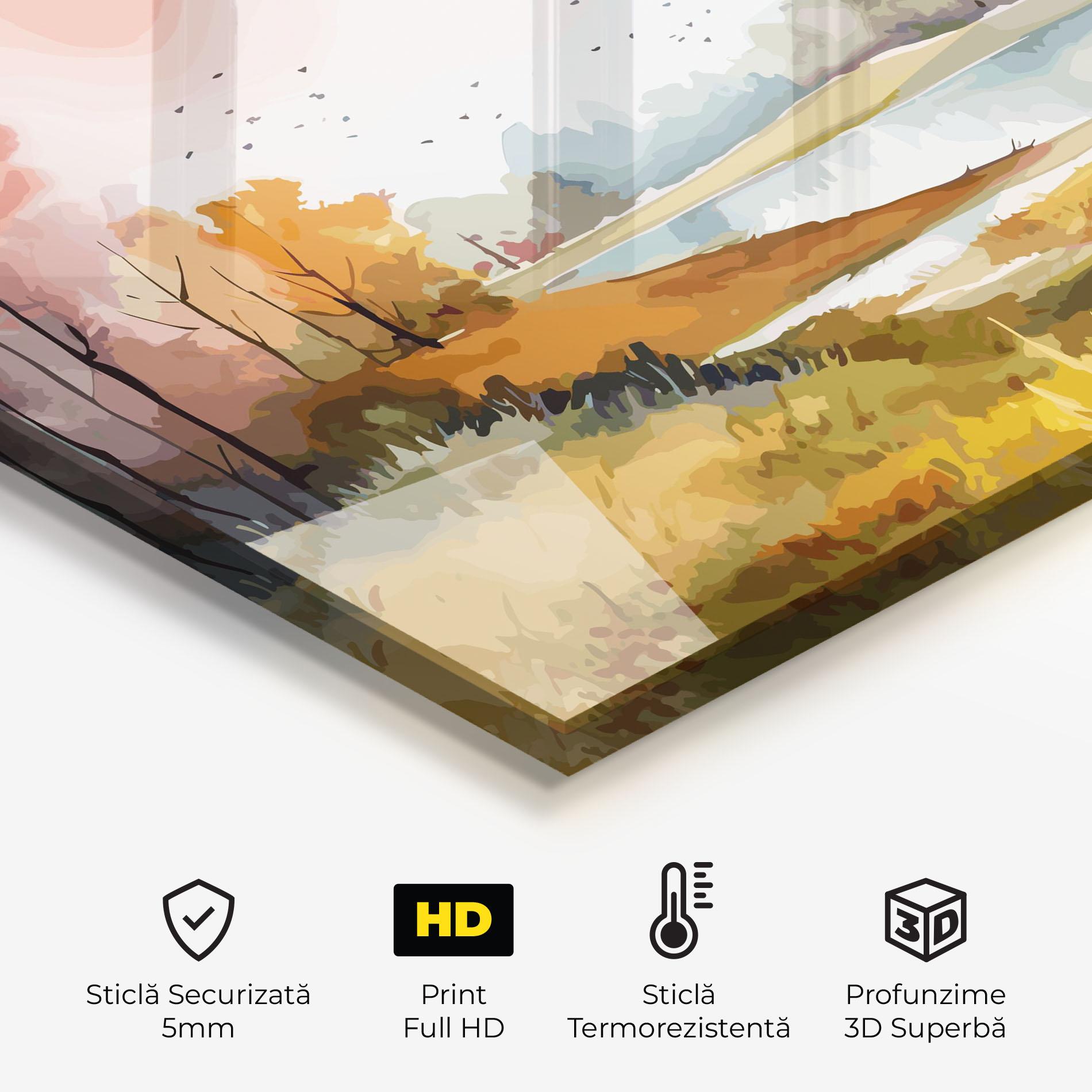 Panou Sticla Bucatarie Autumn Watercolor mockup 2