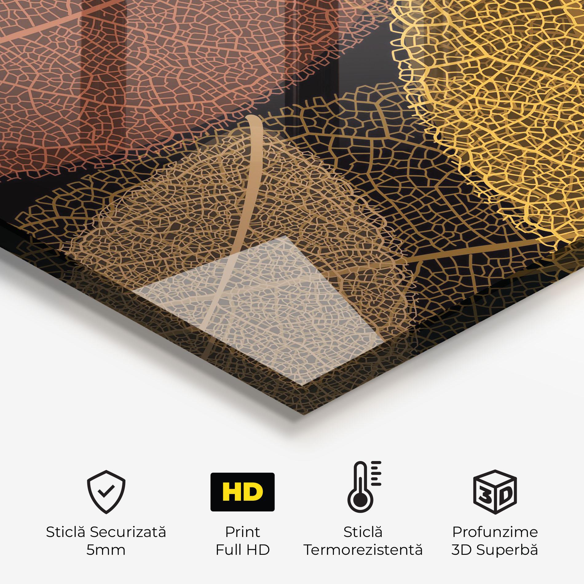 Panou Sticla Bucatarie Leaves Pattern mockup 2