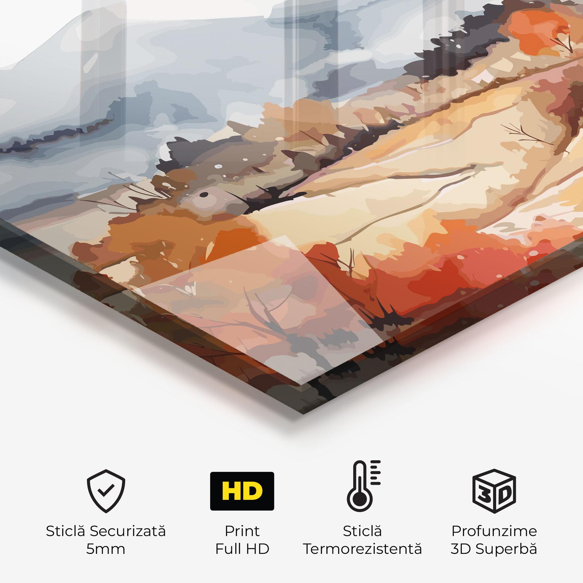 Panou Sticla Bucatarie Orange Grey Autumn mockup 2