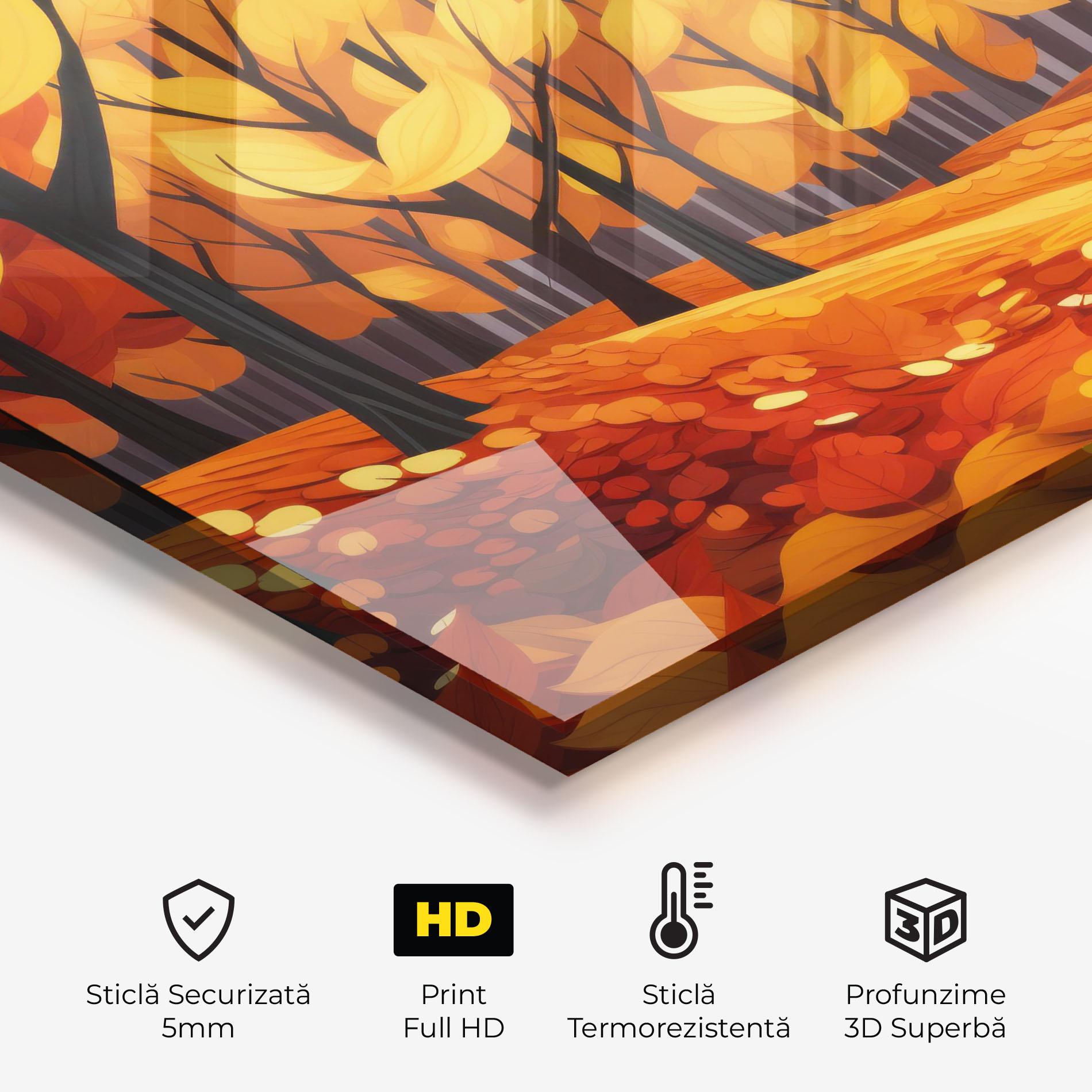 Panou Sticla Bucatarie Orange Trees Forest mockup 2