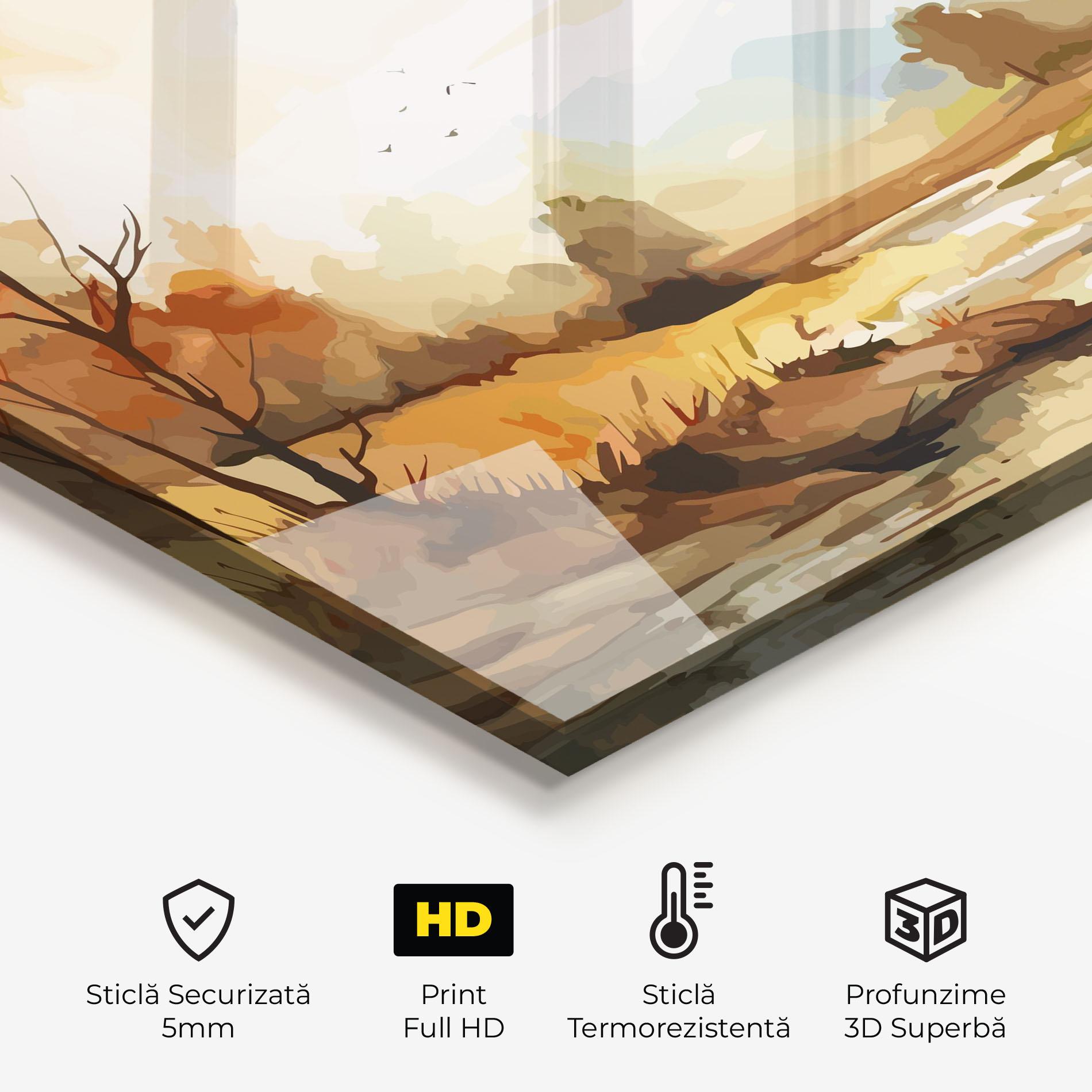 Panou Sticla Bucatarie Orange Yellow Autumn mockup 2