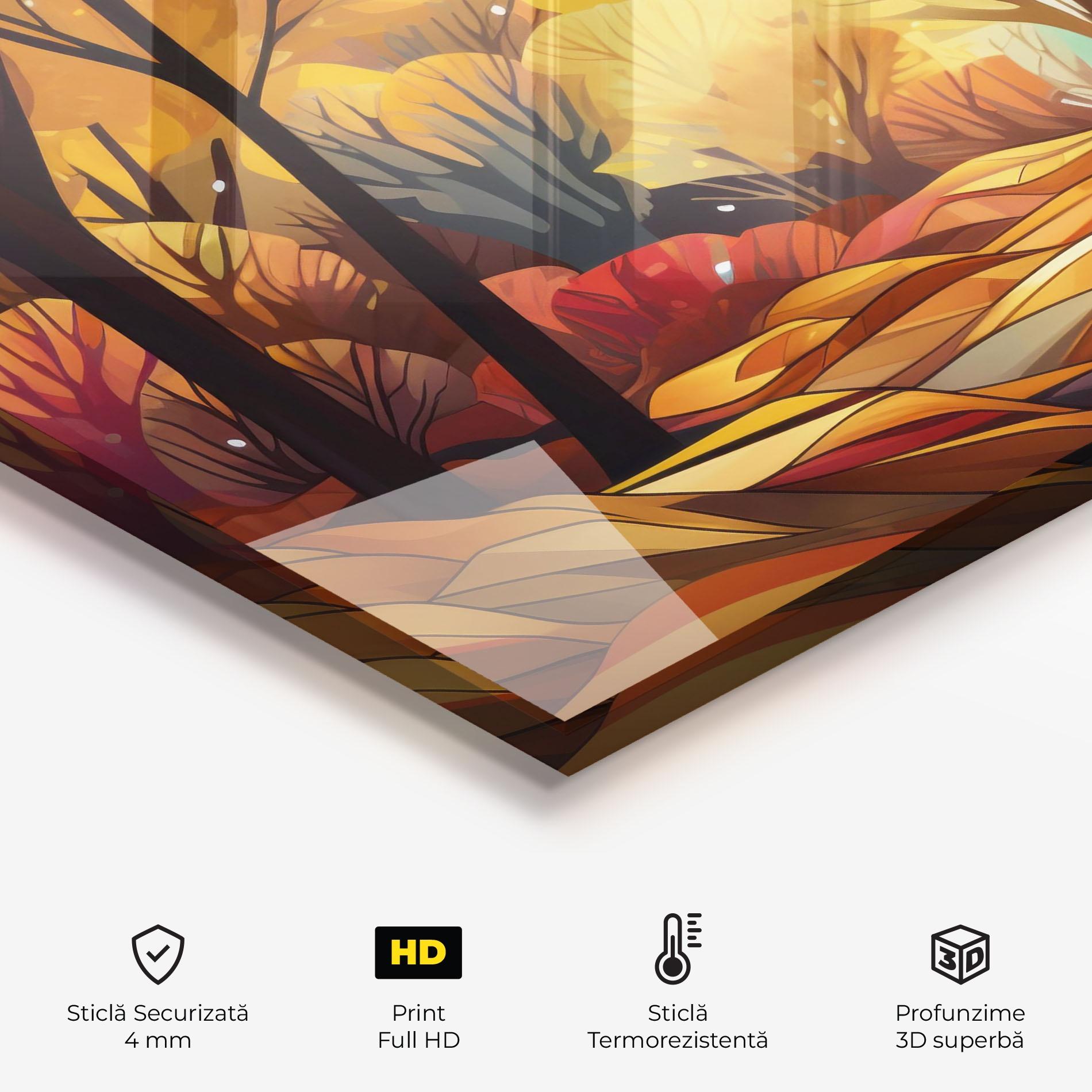Panou Sticla Bucatarie Autumn Forest Art mockup 2